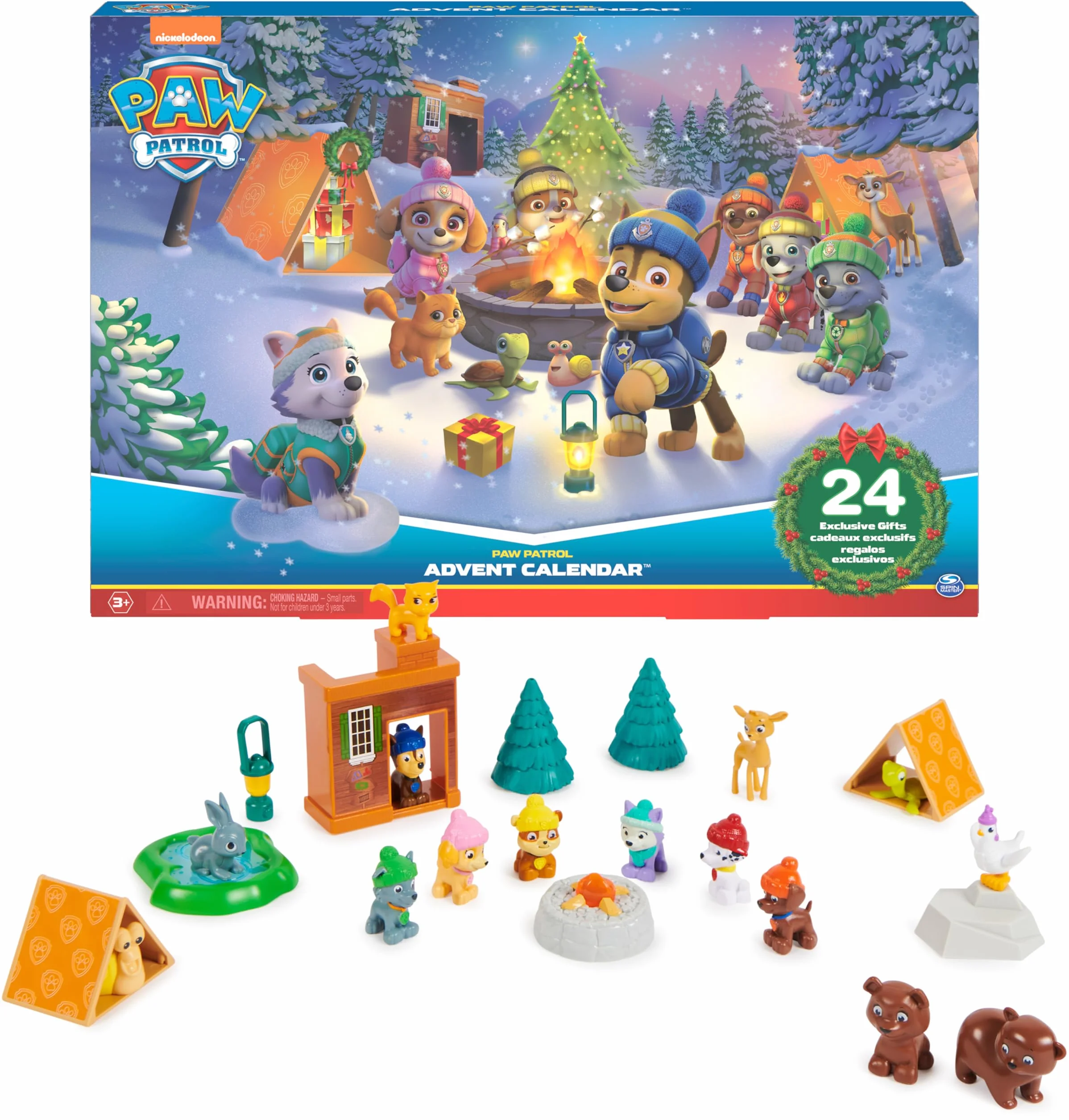 PAW PATROL Calendrier de l'Avent Noël 24 Surprises Figurines Exclusives Jouet Enfant 3 Ans+