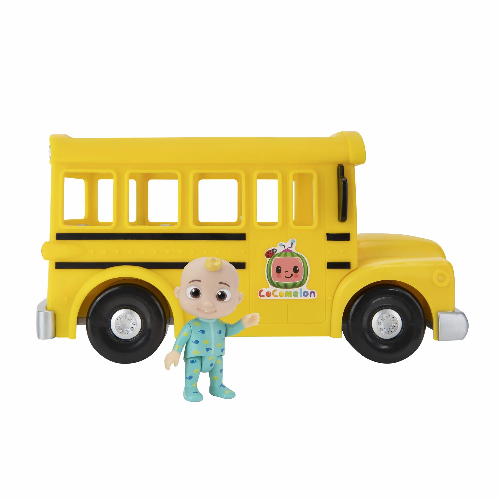 CoComelon CMW0137 Bus de Mitsing avec Musique et JJ, Version Allemande, pour Enfants dès 2 Ans, Jaune