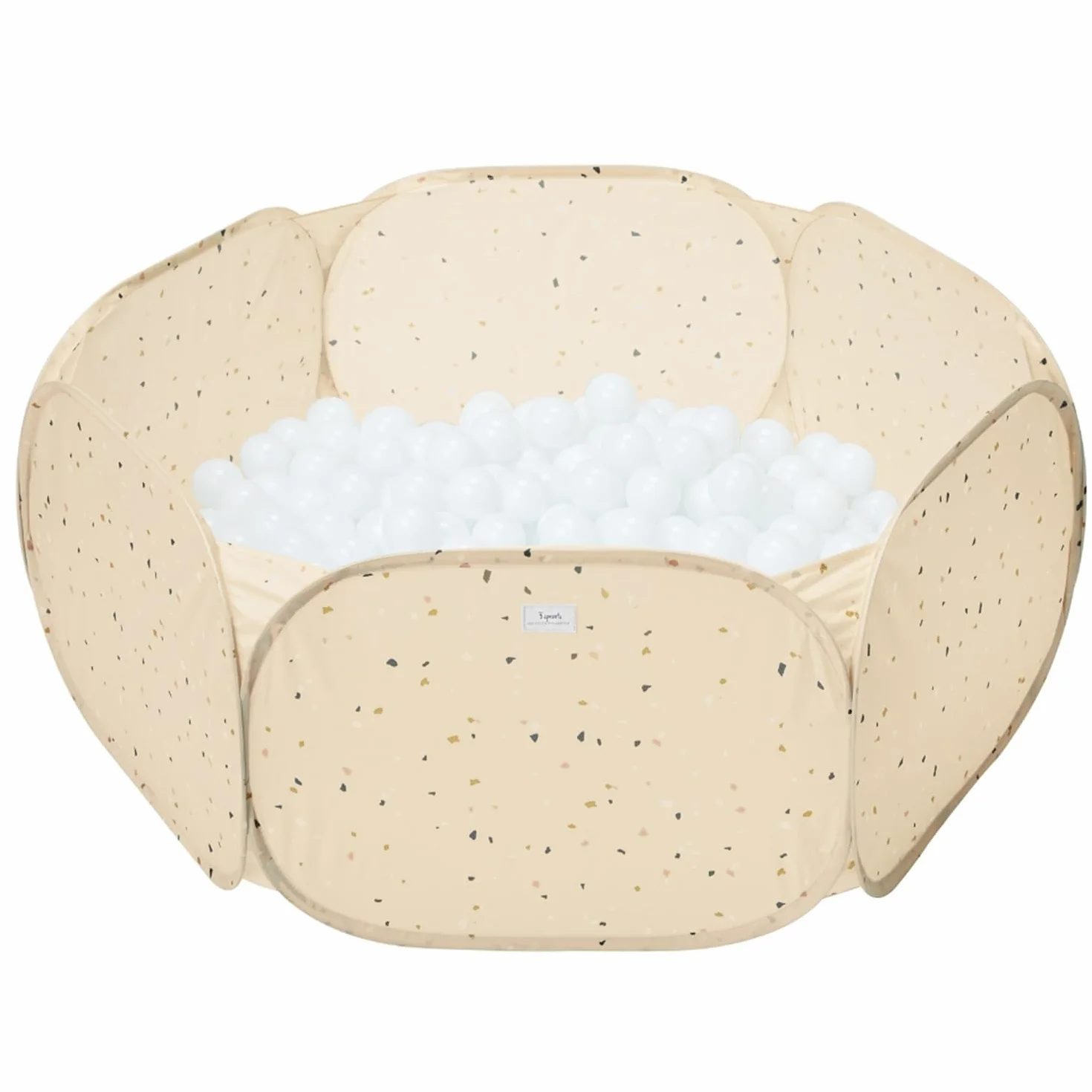 3 Sprouts Piscine à balles pour Enfants Terrazzo Beige Tissu Durable