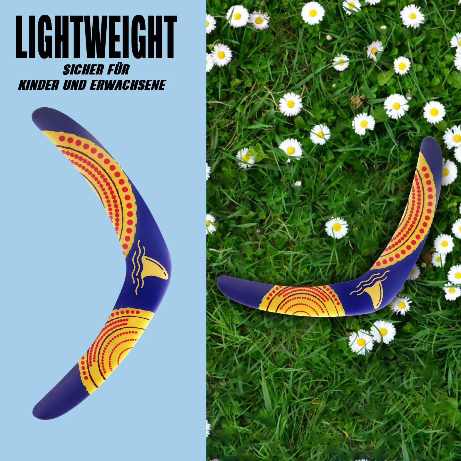 Boomerang pour enfants et adultes - Boomerang de retour en plastique EVA - Jouet à lancer en forme de V pour jeux de plein air