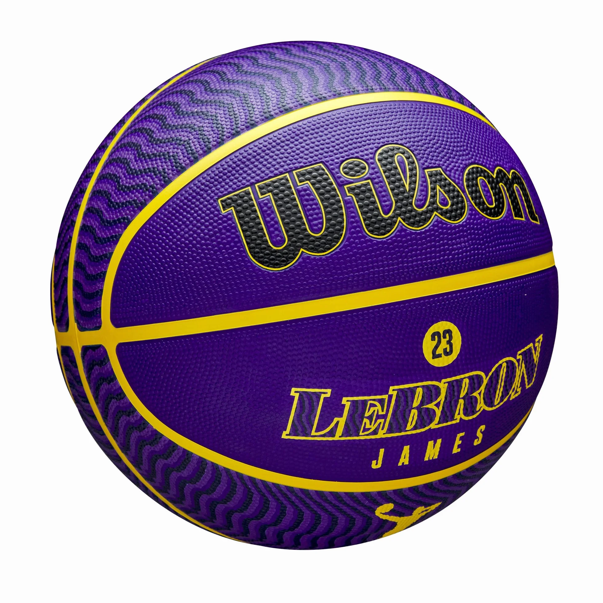 WILSON NBA Player Icon Ballon de Basket d'Extérieur Lebron James Taille 7 Violet/Jaune