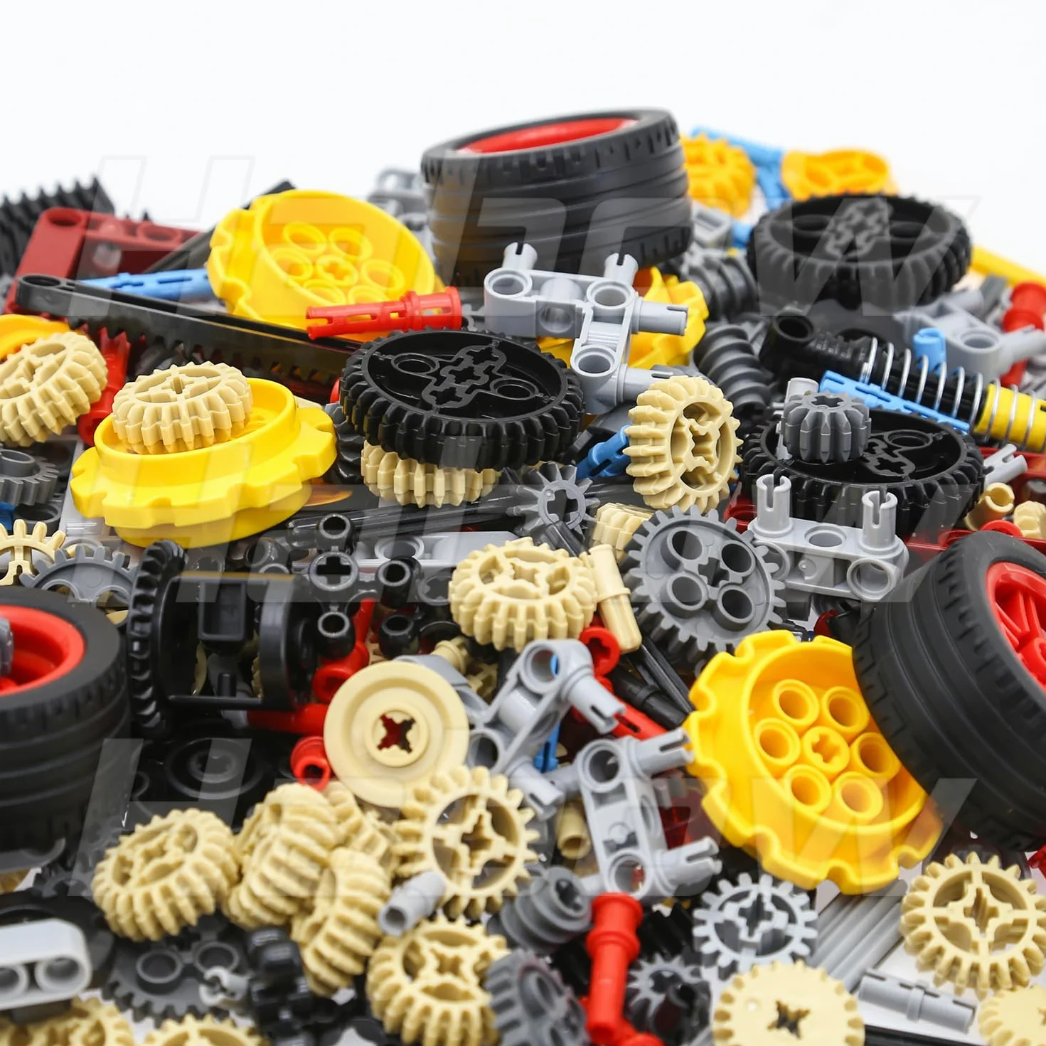 Habow Technologie Série Kit de Pièces de Construction 862 Pièces, Engrenages Axes Goupilles Connecteurs Compatible Briques MOC