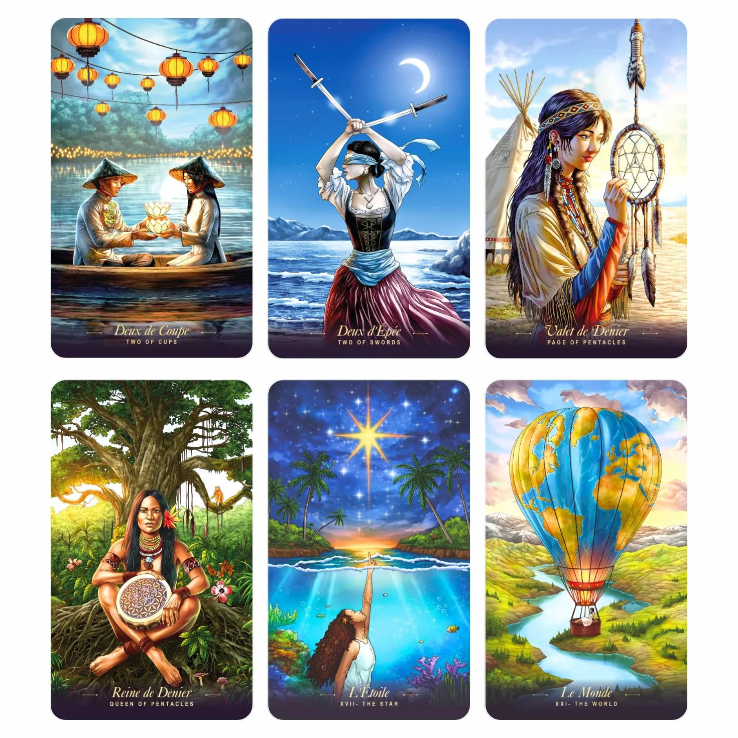 Tarot des Miroirs du Monde – 78 Cartes + Livret 200 Pages – Tarot Divinatoire