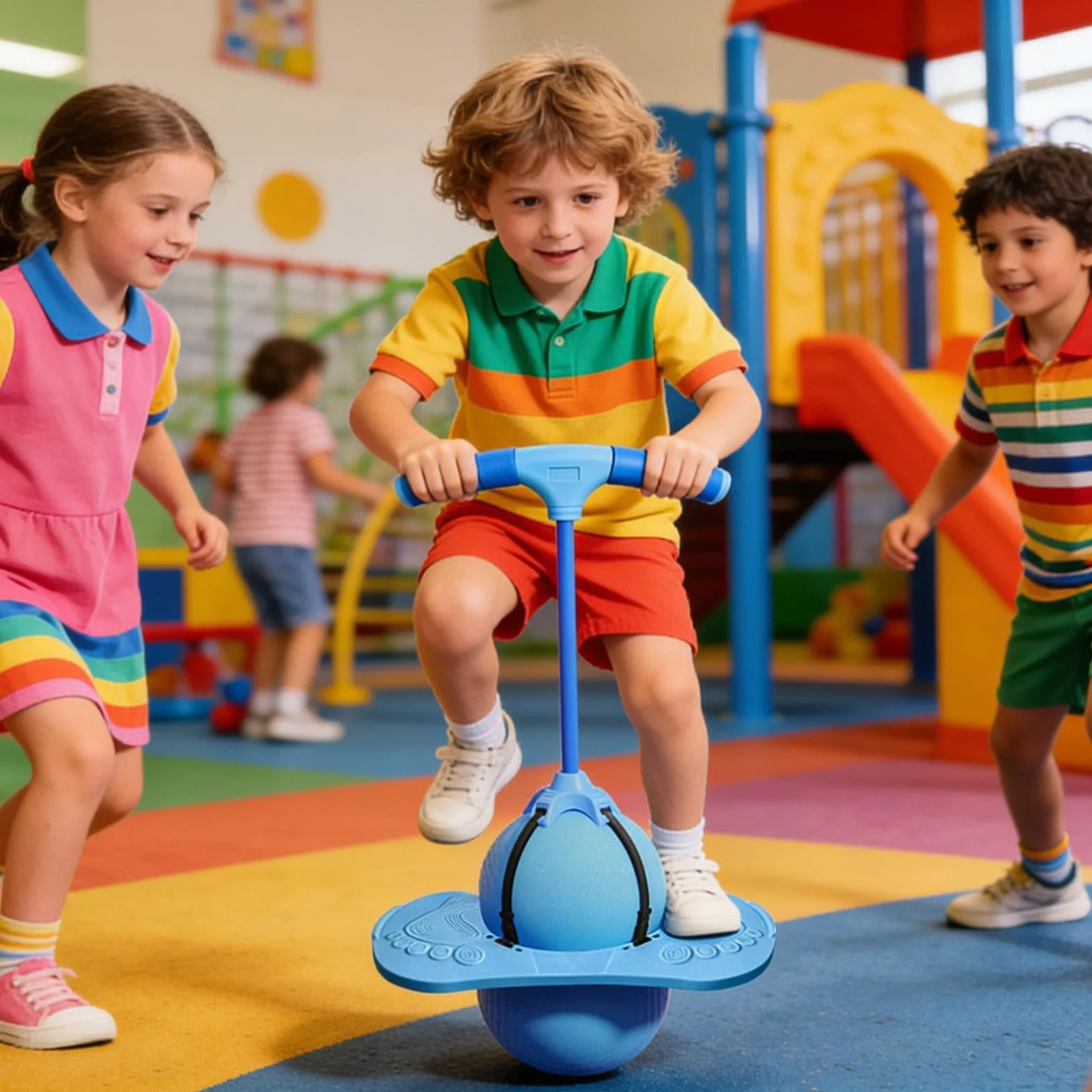 Ballon sauteur pour enfants et adultes avec poignée extérieur entraînement intérieur maternelle