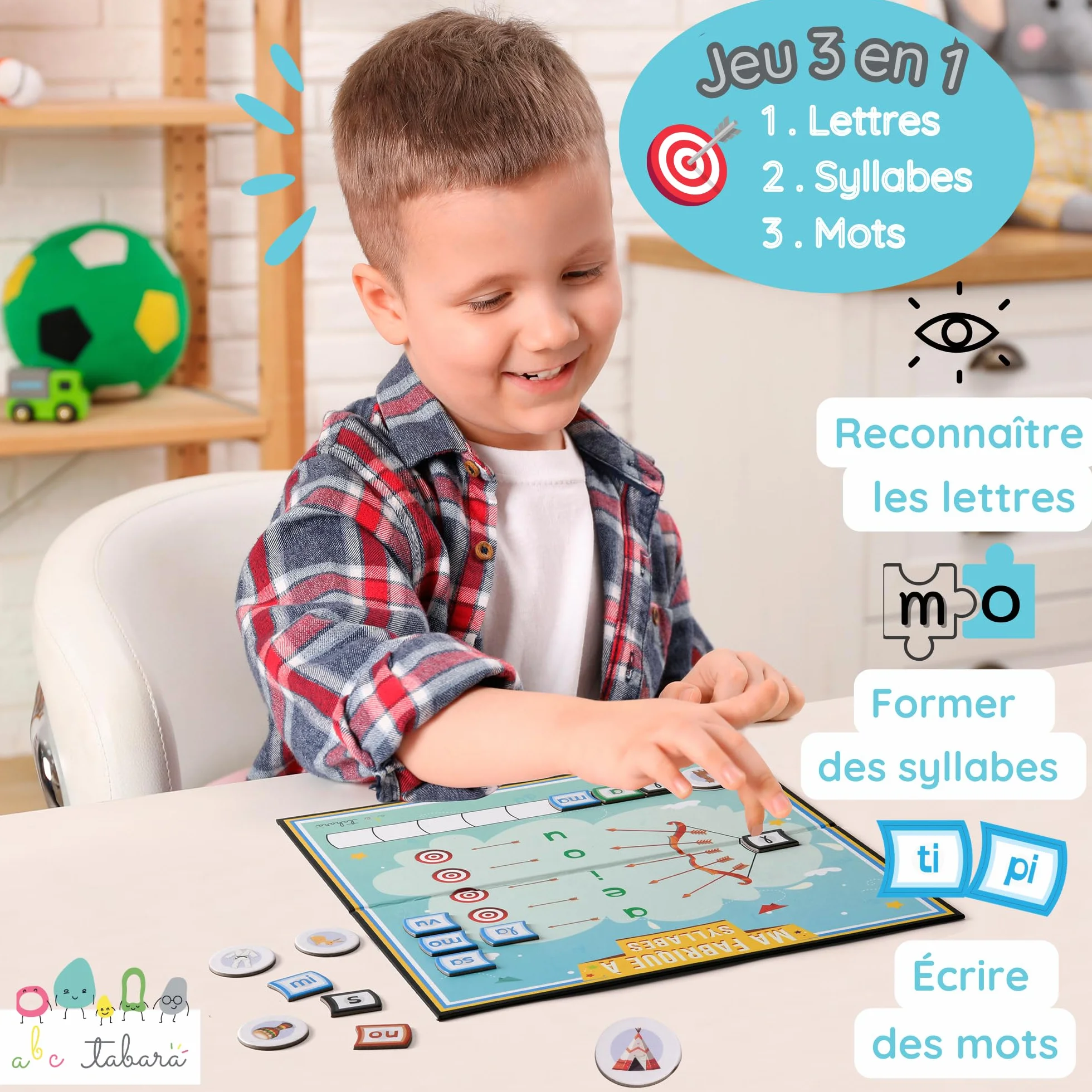 Ma Fabrique à syllabes & Mots, Jeu éducatif magnétique, Apprendre à Lire 3-8 Ans, Méthode syllabique, Phonologie PS=>CP