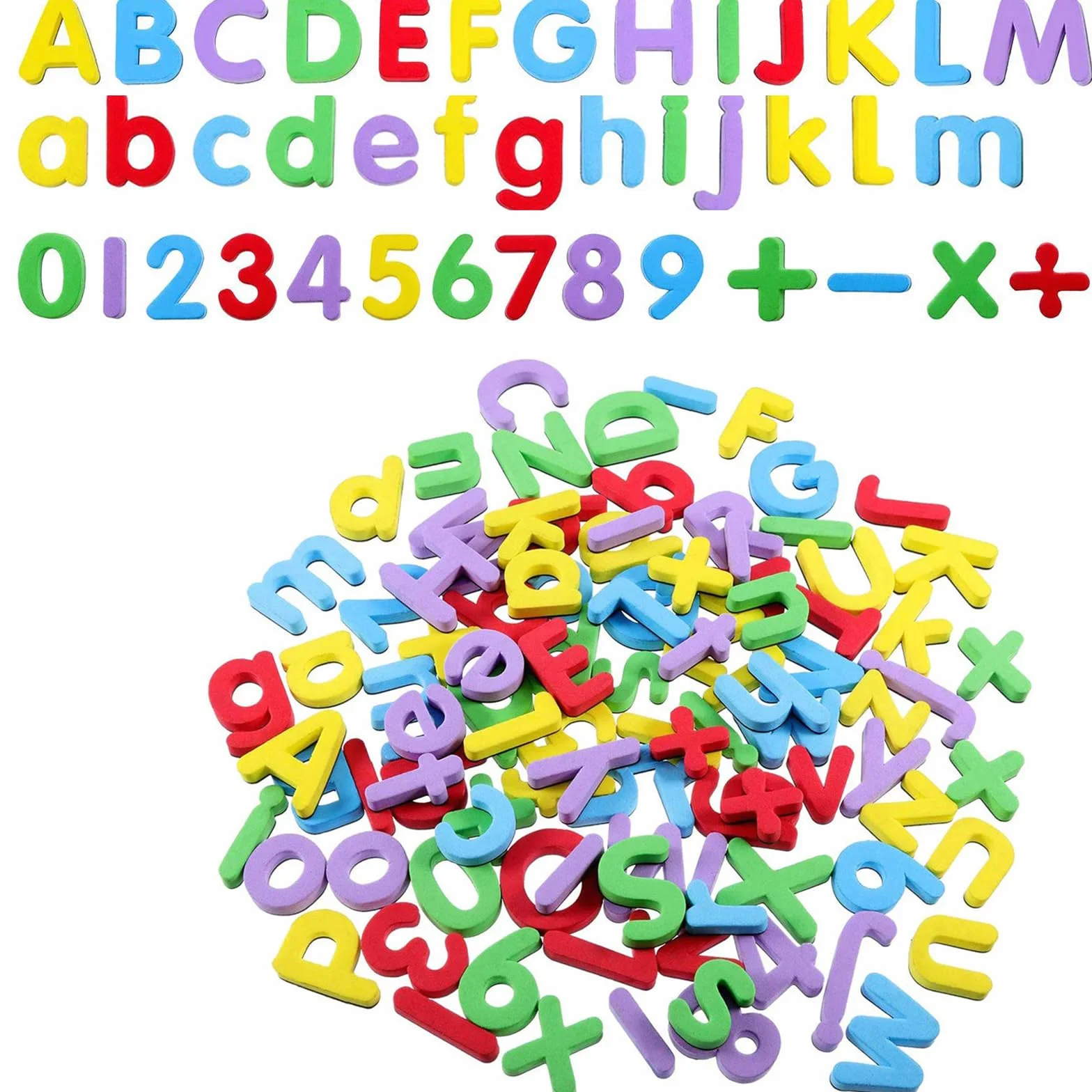 Magnétiques Lettres et Chiffres 108 Pcs Alphabet Aimants de Frigo Jouet éducatif Apprentissage Préscolaire