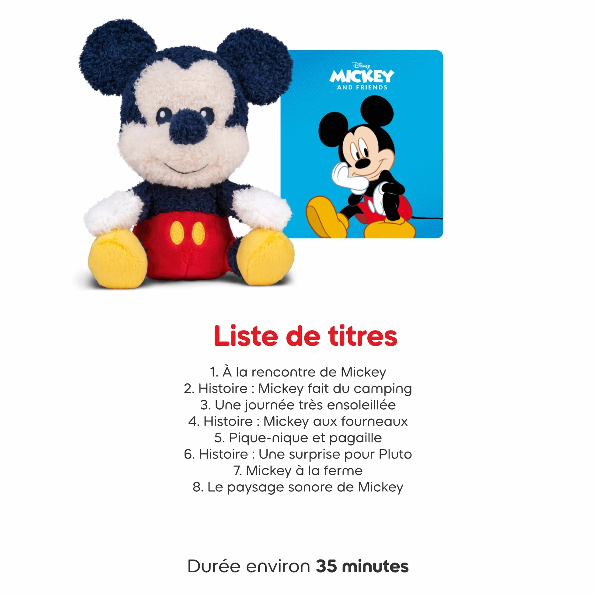 tonies Câlin Disney Mickey Mouse Peluche Audio Toniebox 3 Ans