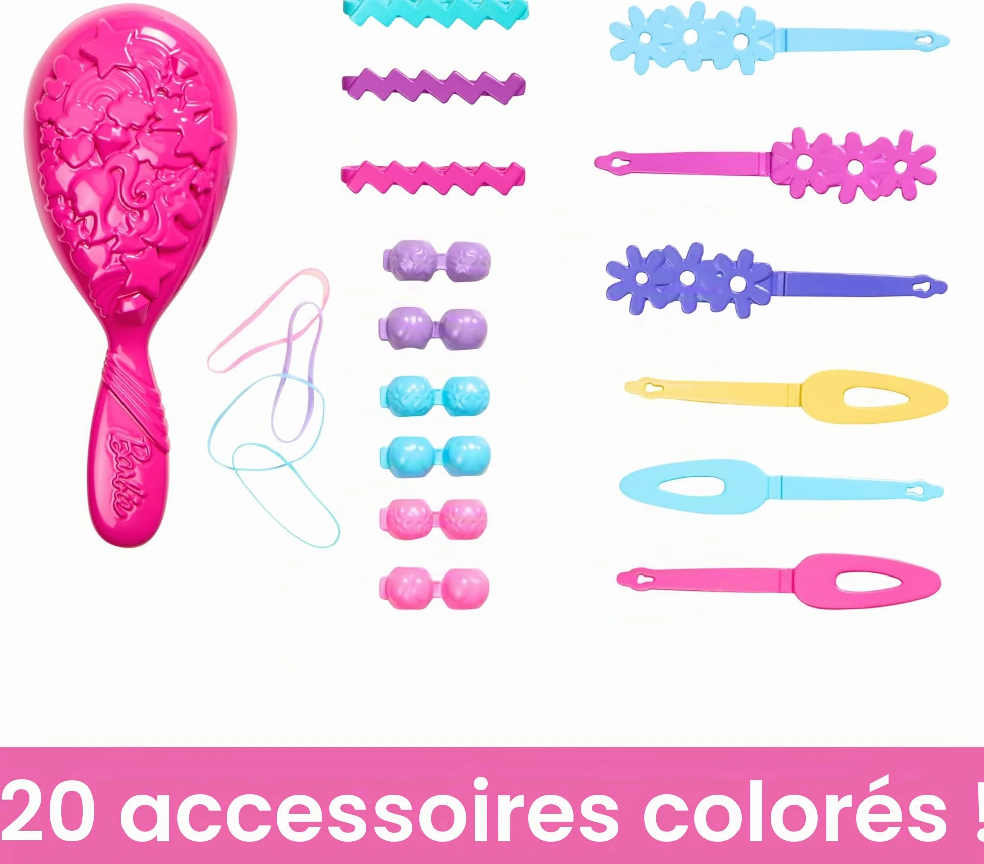 Barbie Tête de poupée cheveux blonds avec accessoires coiffure HMD88