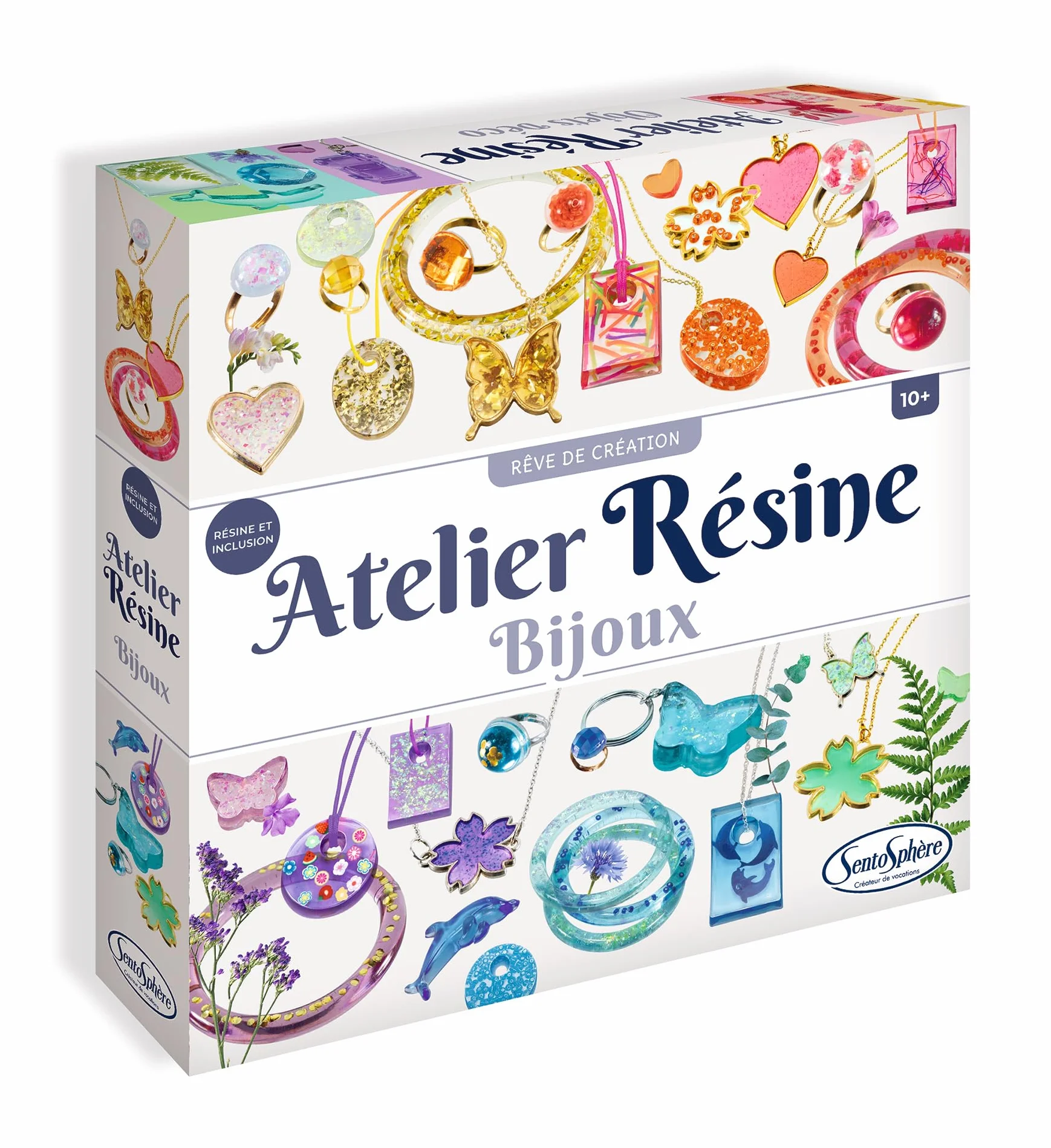 Sentosphère L'Atelier de Résine Kit de Loisir Créatif Résine de Bijoux Cadeau Fille 10 Ans Enfants Assemblé en France