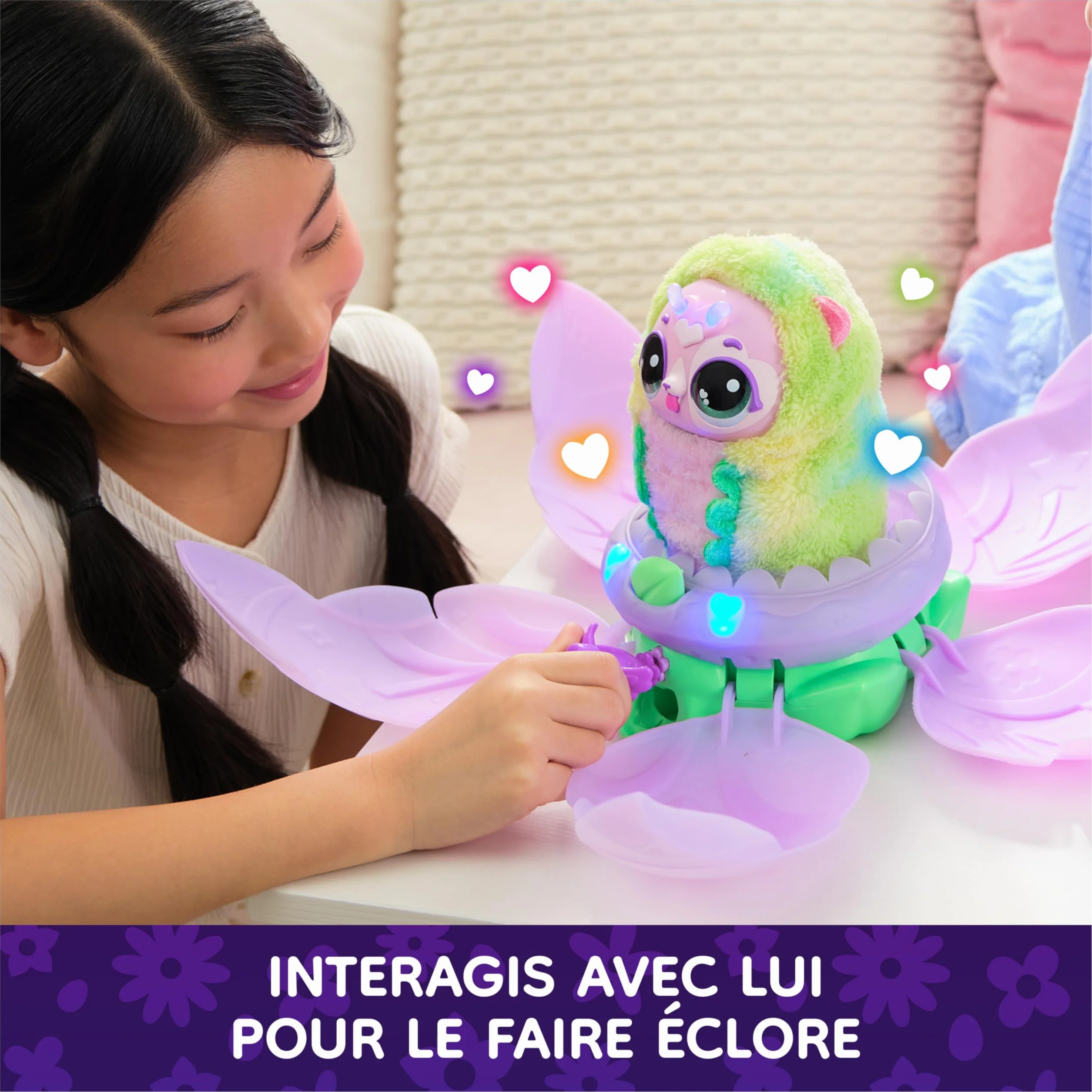 Hatchimals Bloomables Ma Fleur Magique PuppyFly Peluche Interactive 100 Sons & Réactions Jouet Enfant 5 Ans+