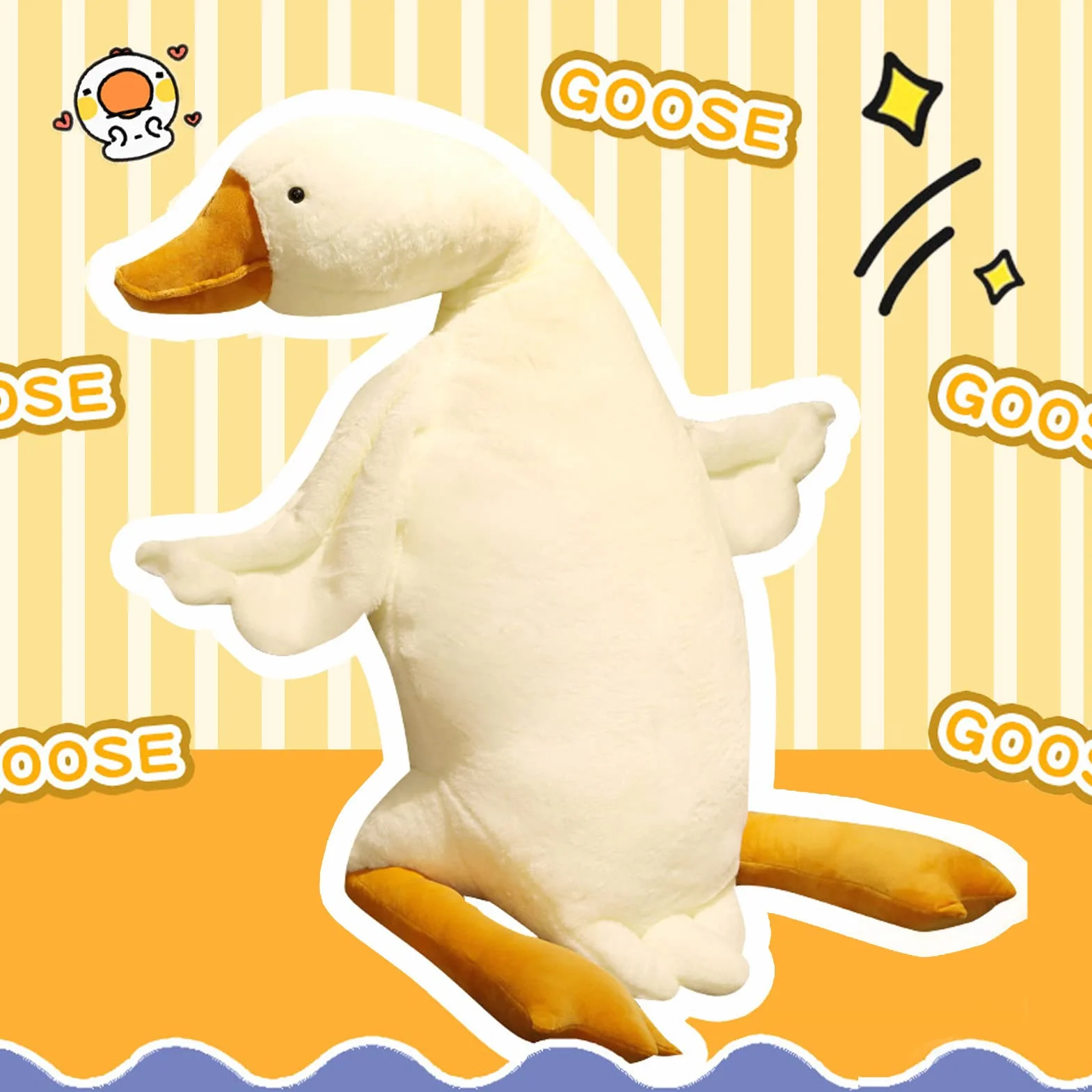 Oie en Peluche Jouet Mignon Oreiller 90cm