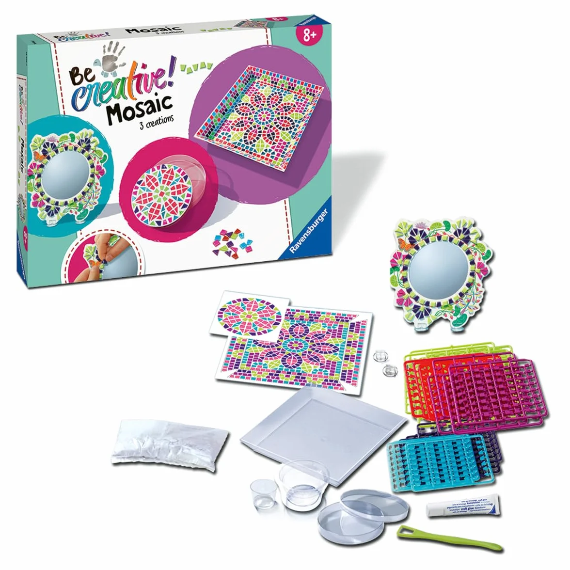Ravensburger Be Creative Mosaïque Maxi 3 Objets à réaliser Décoration Loisir créatif Dès 8 Ans