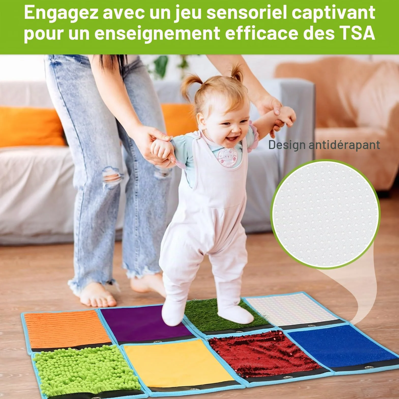 Joyreal Tapis Sensoriel pour Enfants Autistes, Vitres Tactiles, Carreaux Sensoriels 3+
