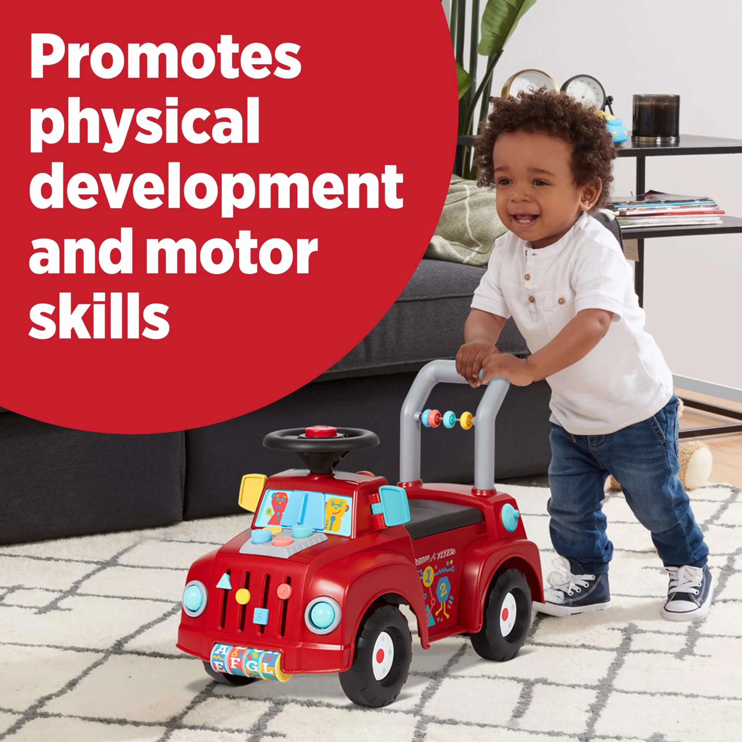 Radio Flyer Camion de Bricolage avec Lumières et Sons, Jouet à Monter pour Tout-Petits 1-3 Ans, Rouge