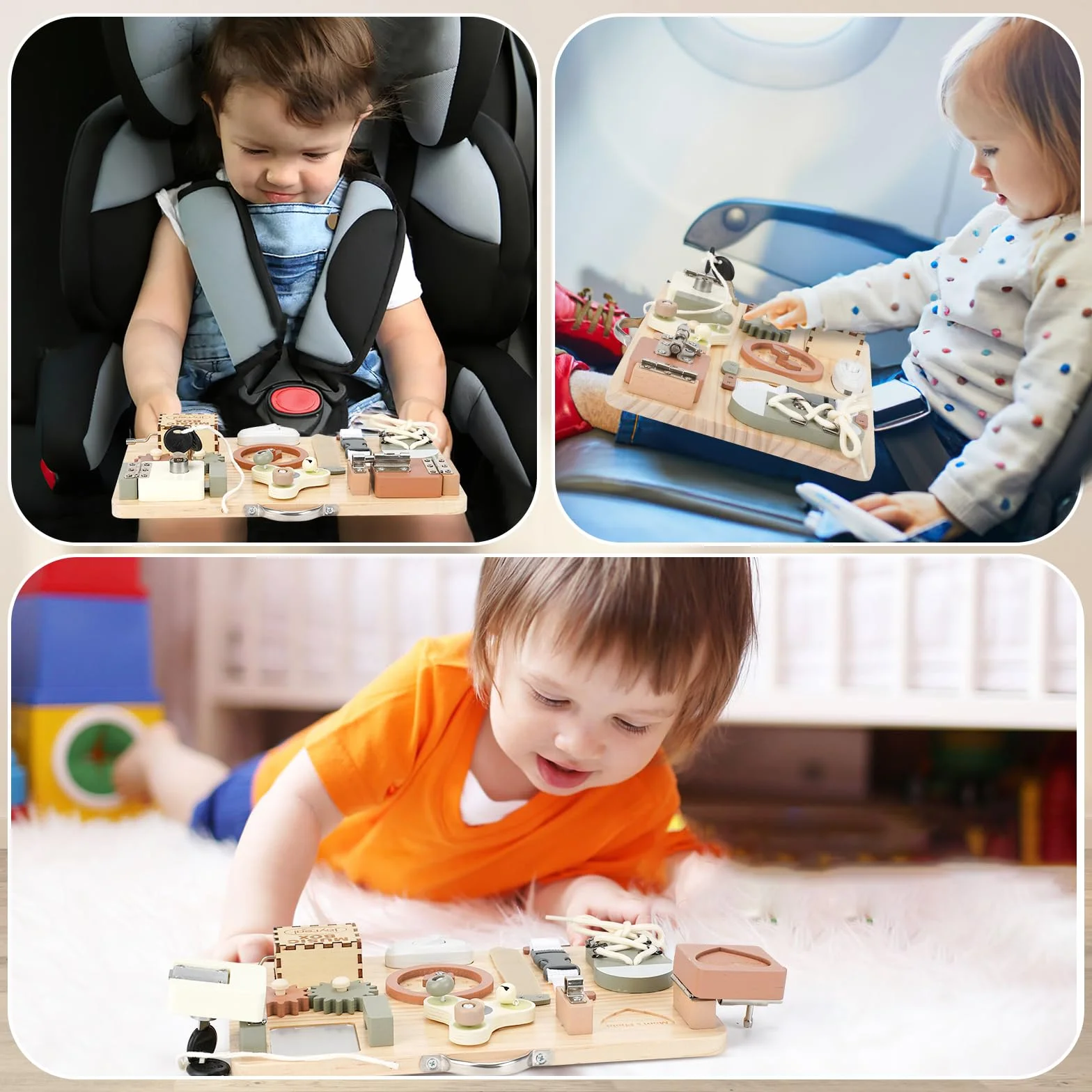 Joyreal Busy Board Montessori - Planche Activité Sensoriel Parcours Motricité Bébé Jeux Educatif Jouet Enfant