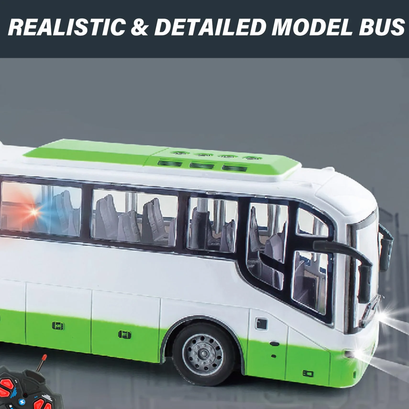 Bus Jouet électrique sans Fil 12 4 x 3 2 x 4 5 Pouces simulateur Tourisme réaliste échelle 1:30 télécommande