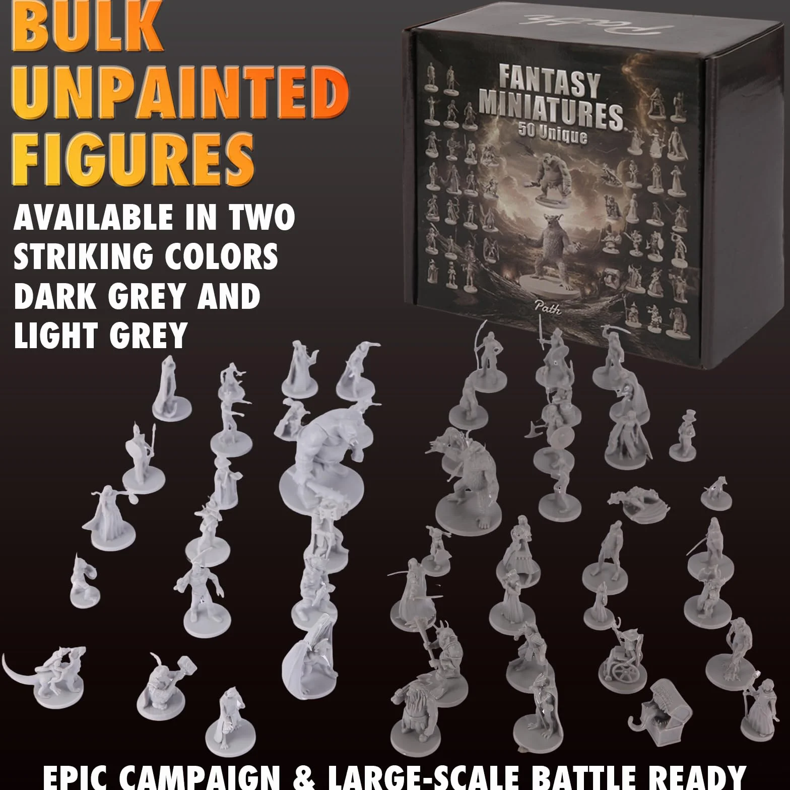 50 figurines RPG fantaisie miniatures pour donjons et dragons Pathfinder non peints