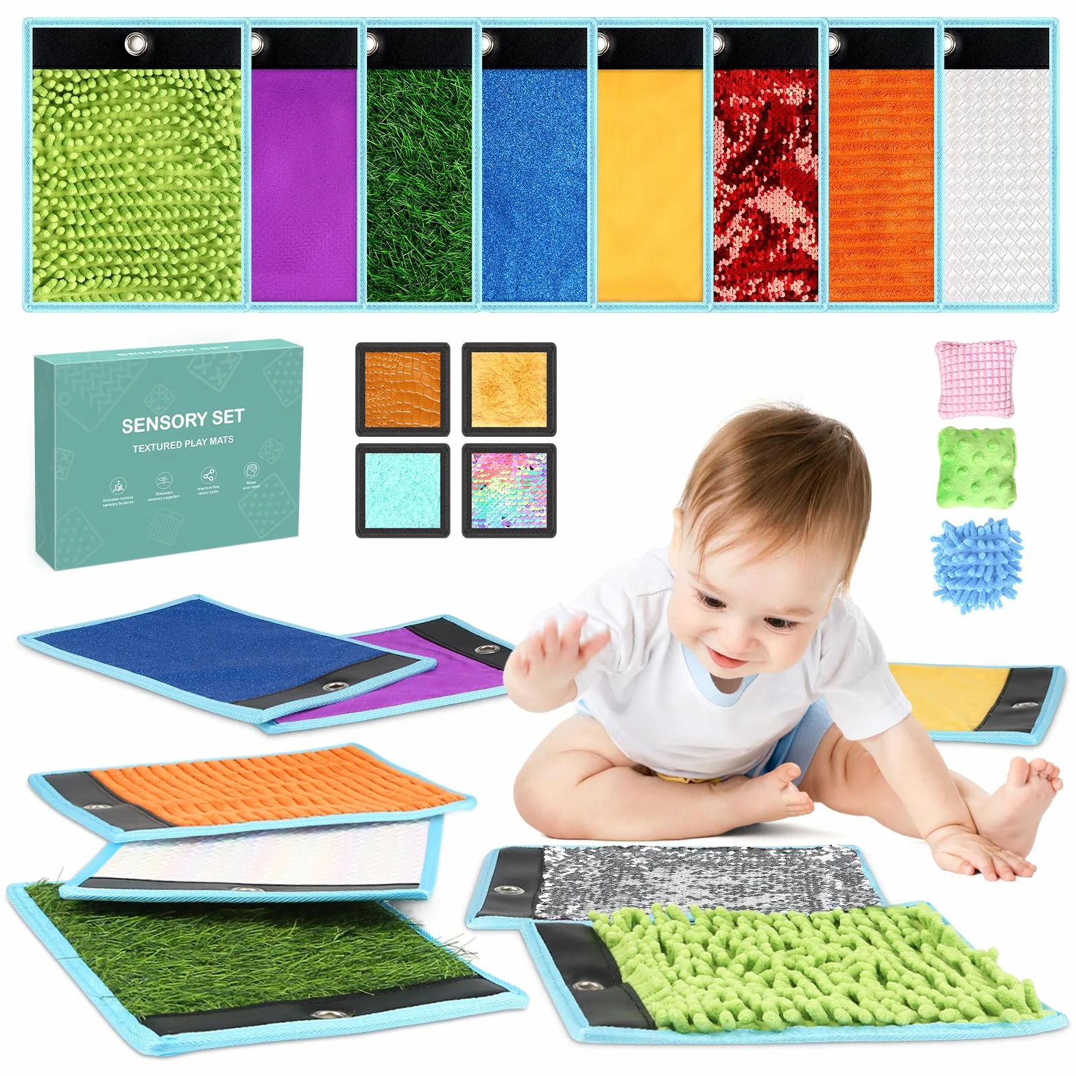 Joyreal Tapis Sensoriel pour Enfants Autistes, Vitres Tactiles, Carreaux Sensoriels 3+