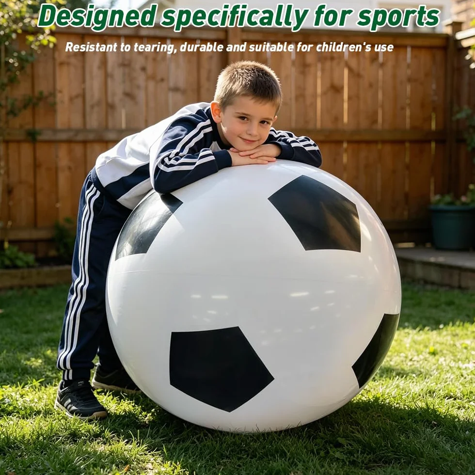 Ballon de football gonflable géant en caoutchouc robuste 100 cm jouet de plage été