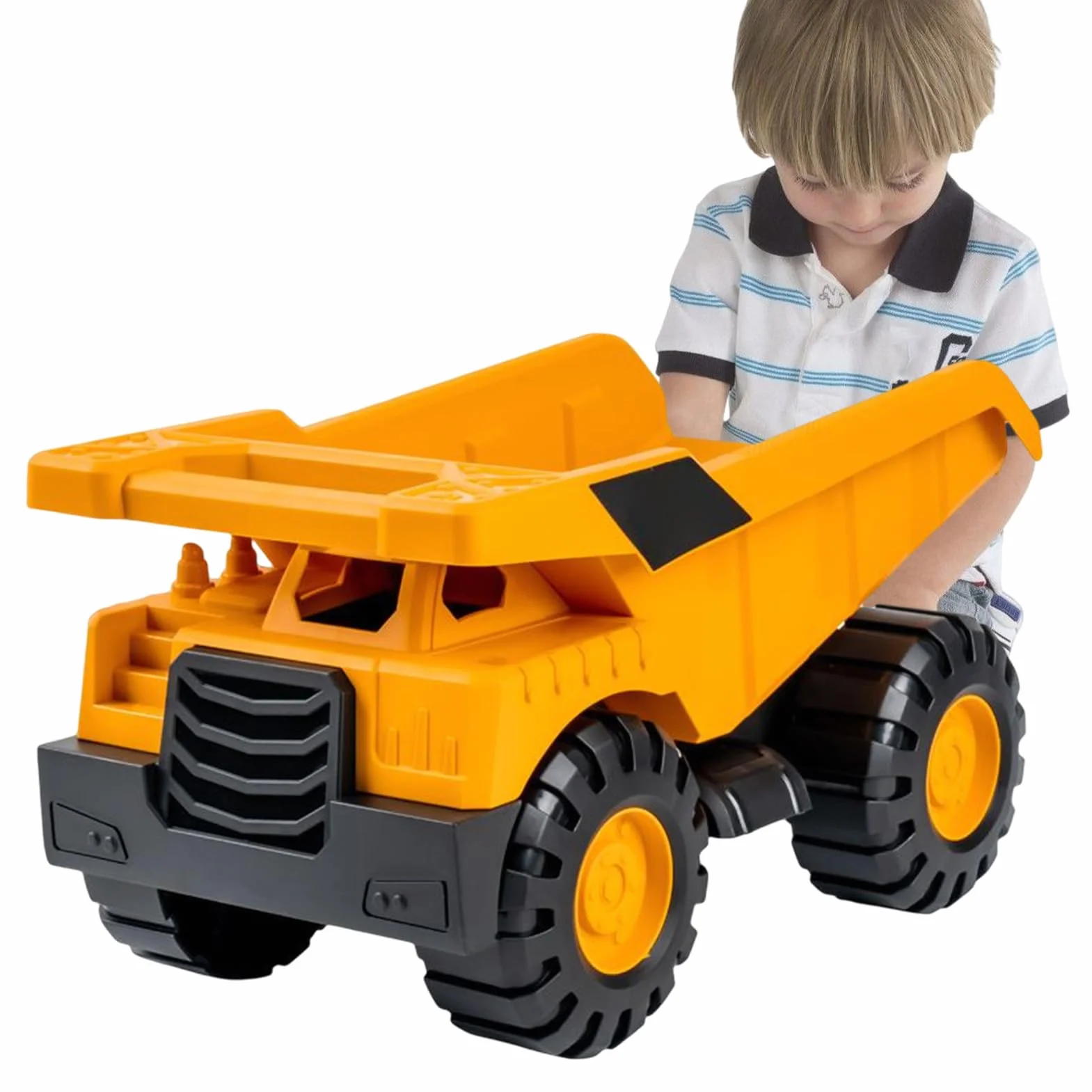 Set Excavatrice Camion Pelle Benne Jouet Sable Jaune ABS Durable Construction Enfant