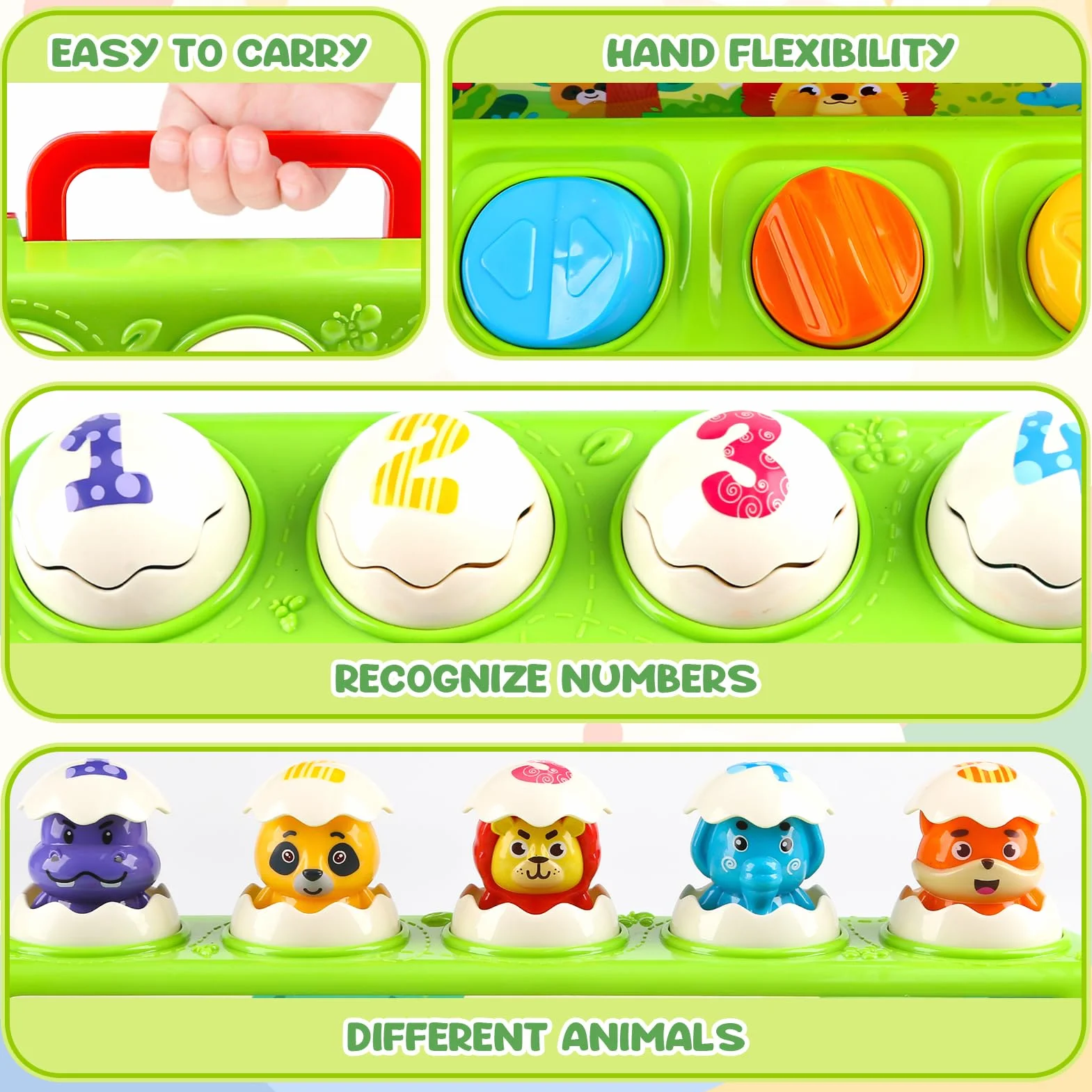 Jouet Bebe 1 an Montessori Pop Up avec Animaux Musique et Lumieres Jeux Enfants 1 2 3 Ans Cadeau Fille Garcon