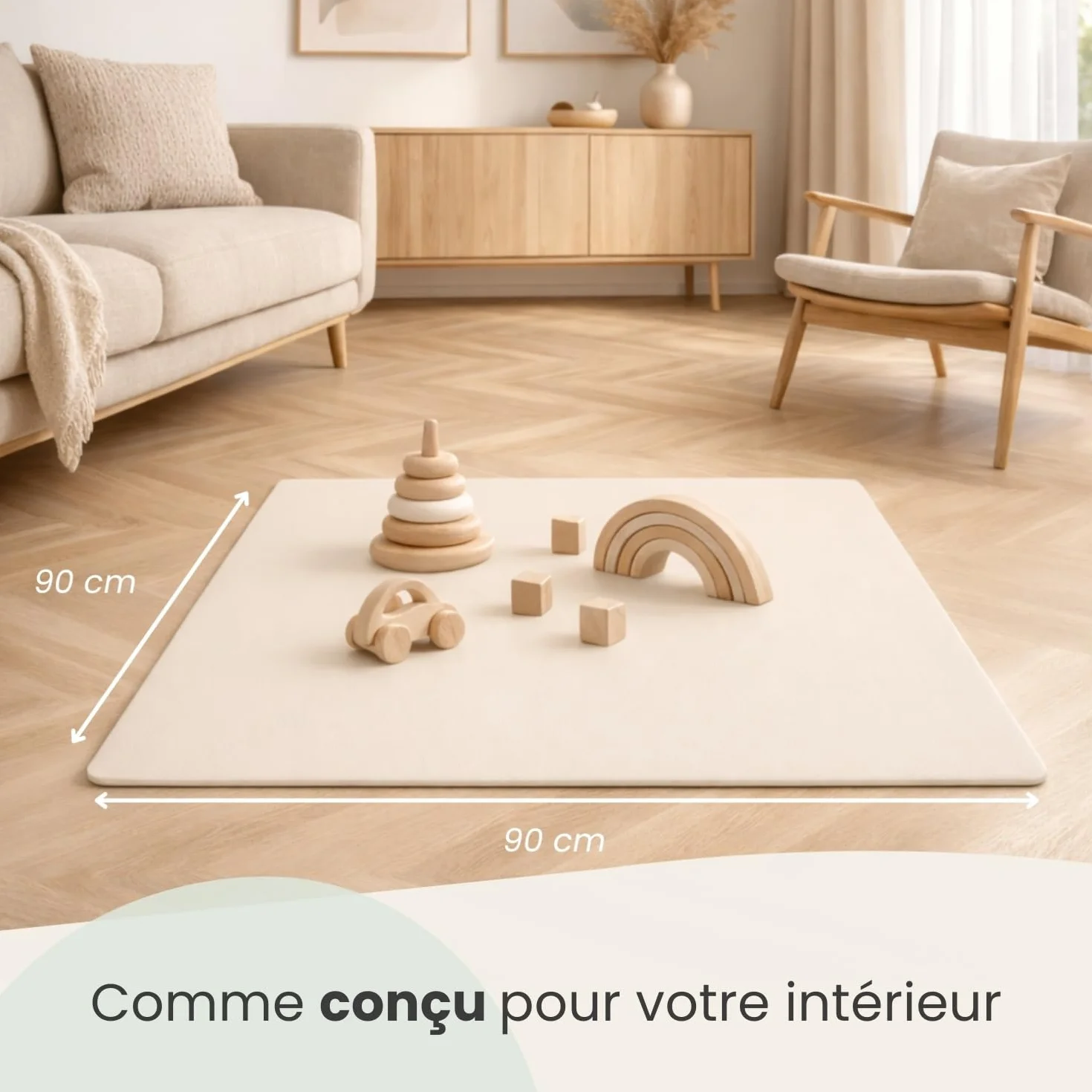LittleTom 9 Pièces Tapis Puzzle Enfant 30x30 cm Dalles Mousse EVA avec Bordures Antidérapants