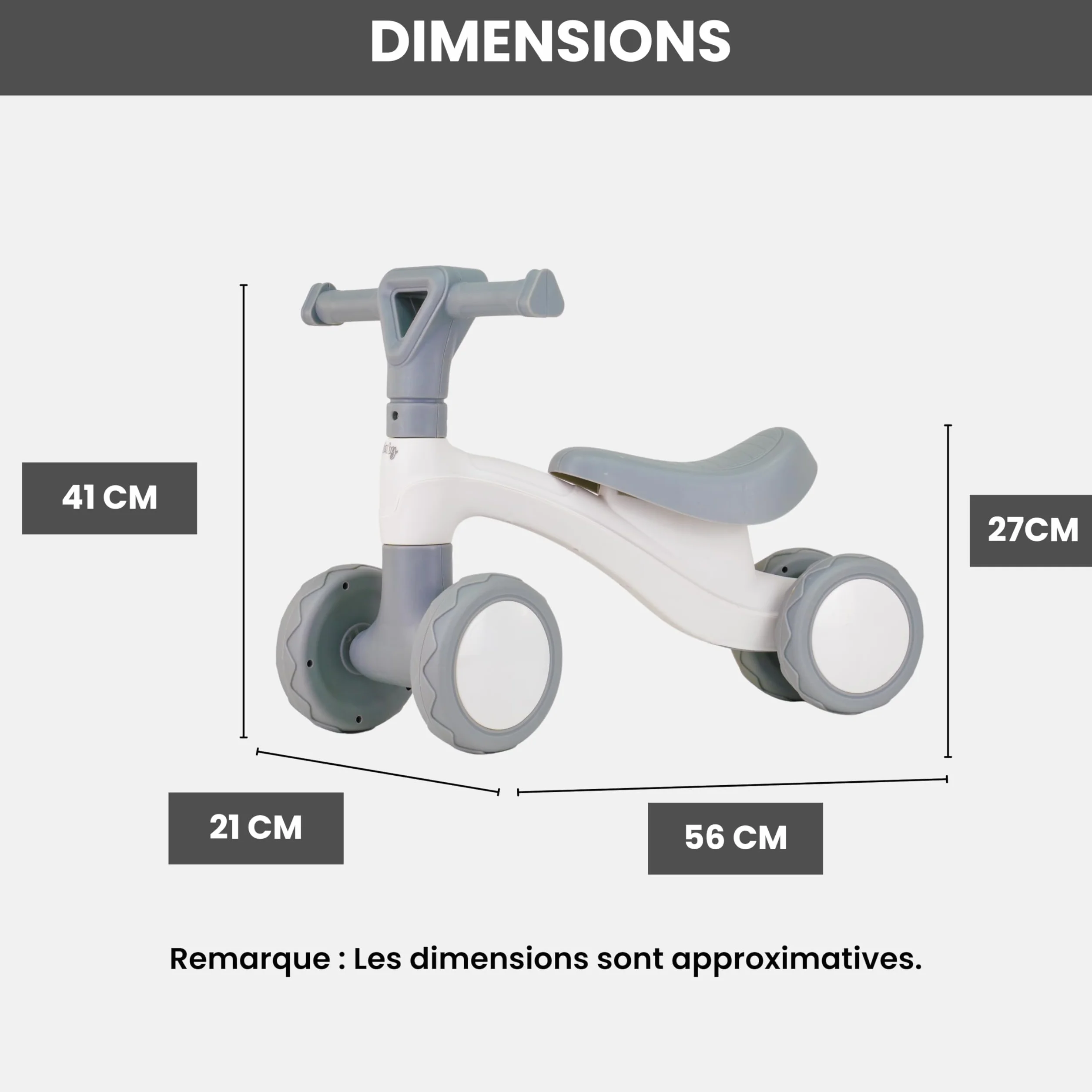 Edibaby Draisienne Bébé 1 an Vélo sans Pédales D'équilibre Enfant 10-24 Mois