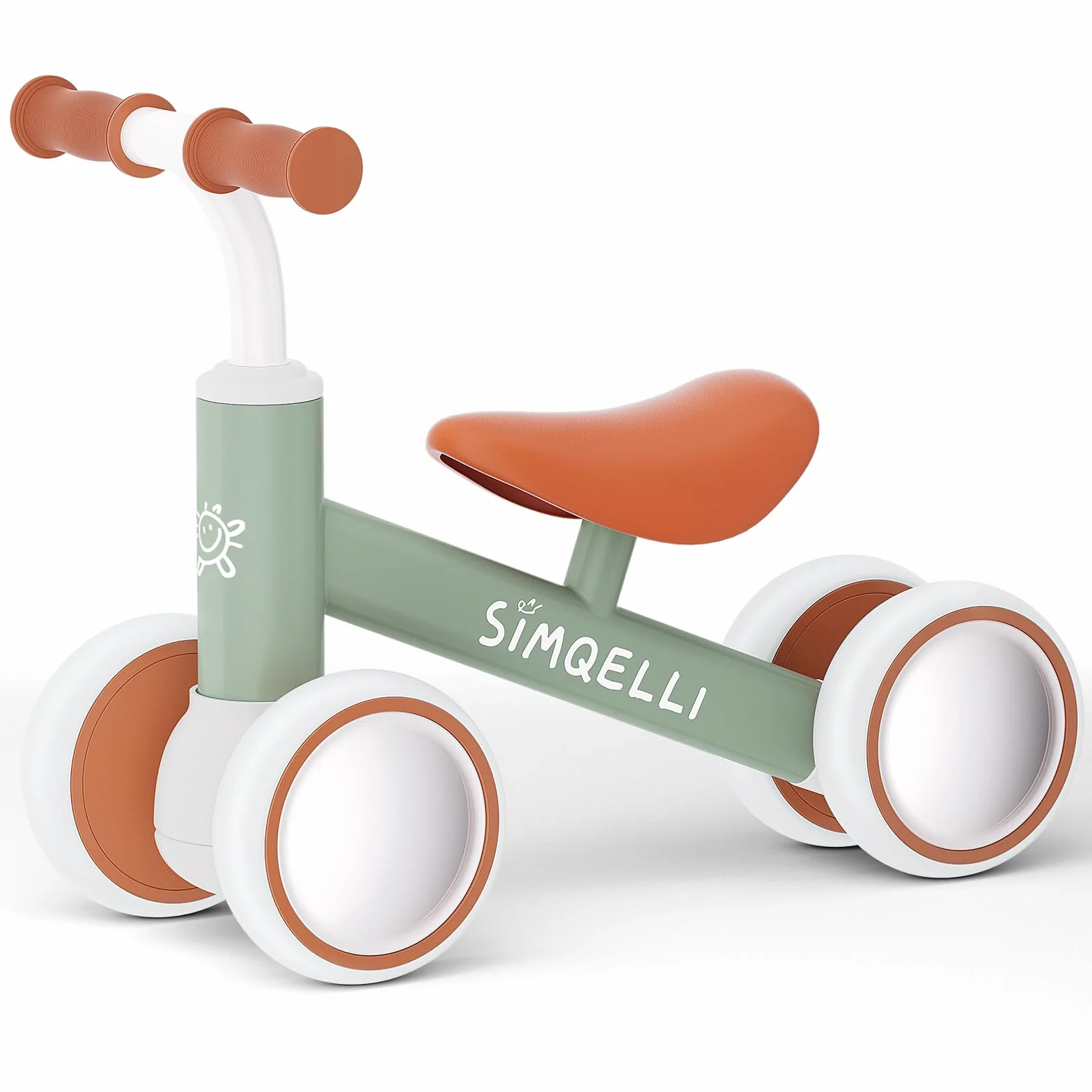 Vélo d'équilibre Draisienne Bébé 1 an 4 Roues sans Pédales pour Enfant 10-24 Mois Garçons Filles Cadeau Anniversaire Noel Vert