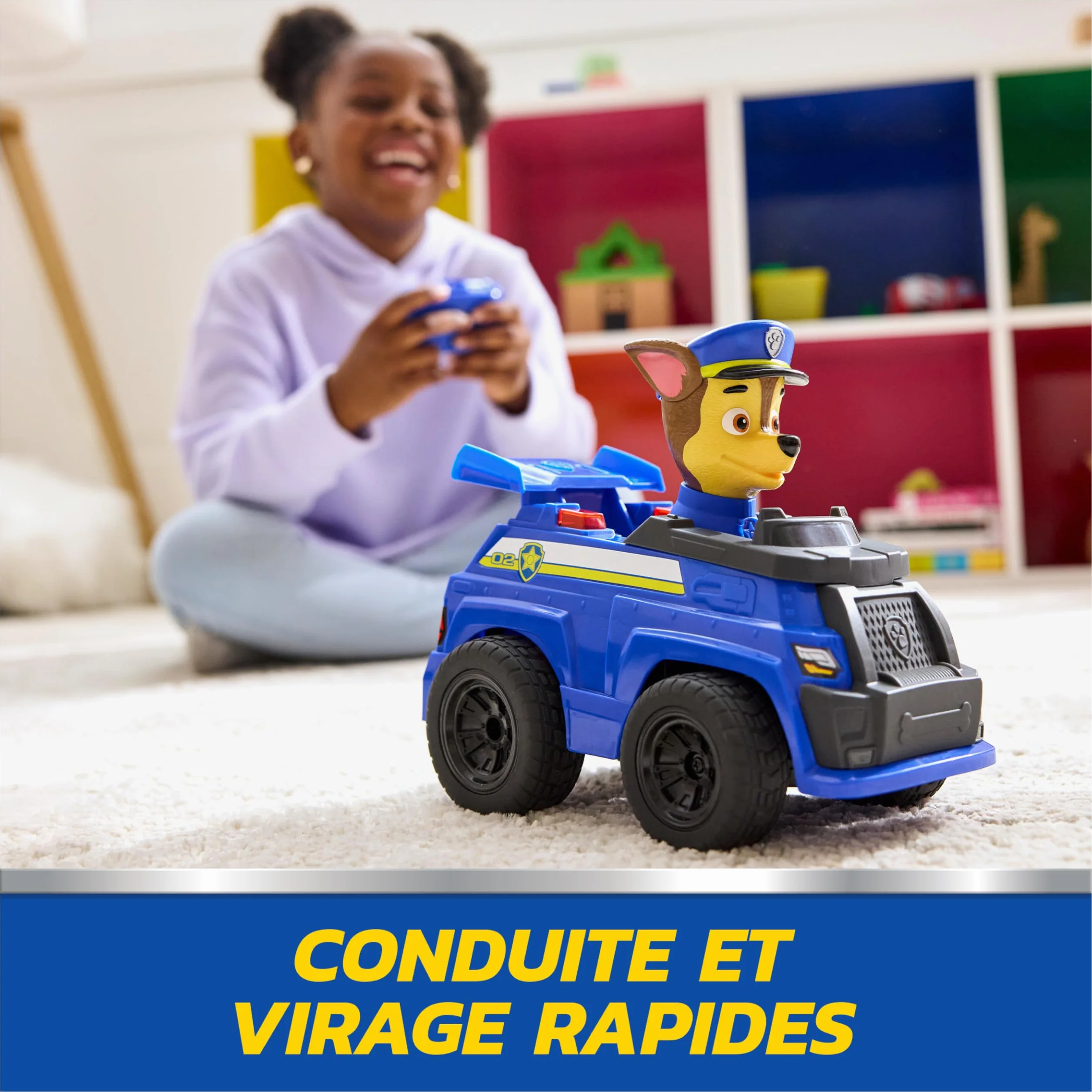 Paw Patrol Pat Patrouille Véhicule RC Interactif Chase Voiture Télécommandée Effets Lumineux Figurine Jouet Enfant 3 Ans+