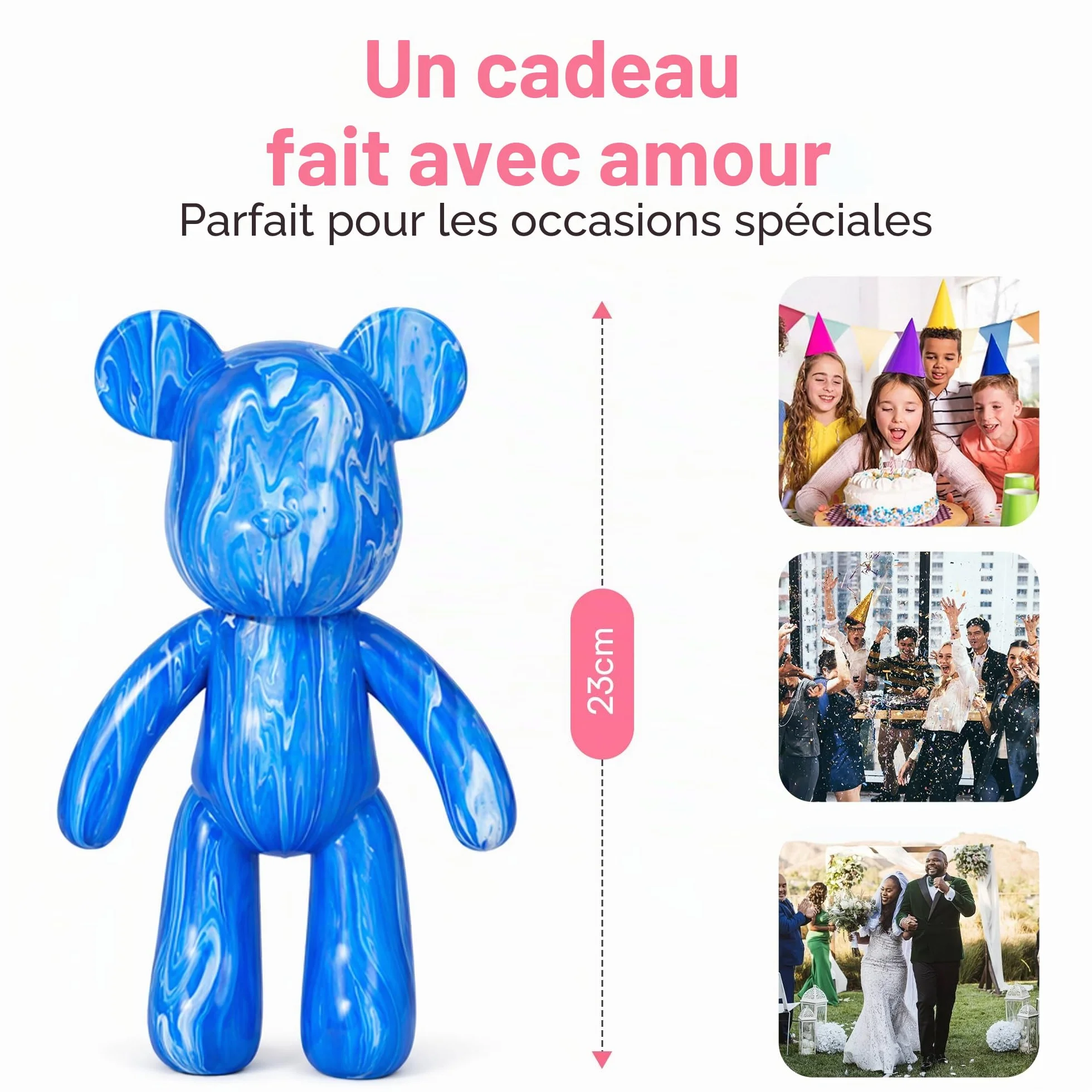 Kit de Peinture Liquide en Forme d'Ours - 3 Couleurs avec Pinceau et Nappe