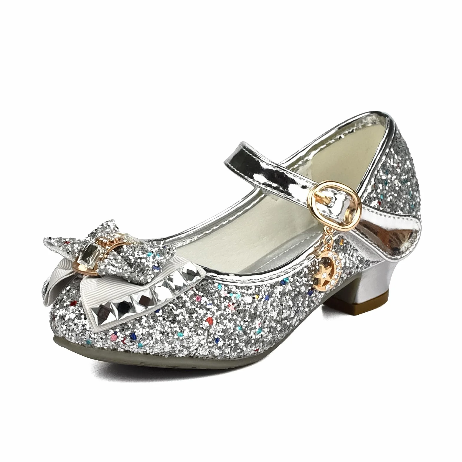 Chaussures de Princesse à Talon pour Filles avec Paillettes Reine Déguisement Scintillantes Fêtes Anniversaires