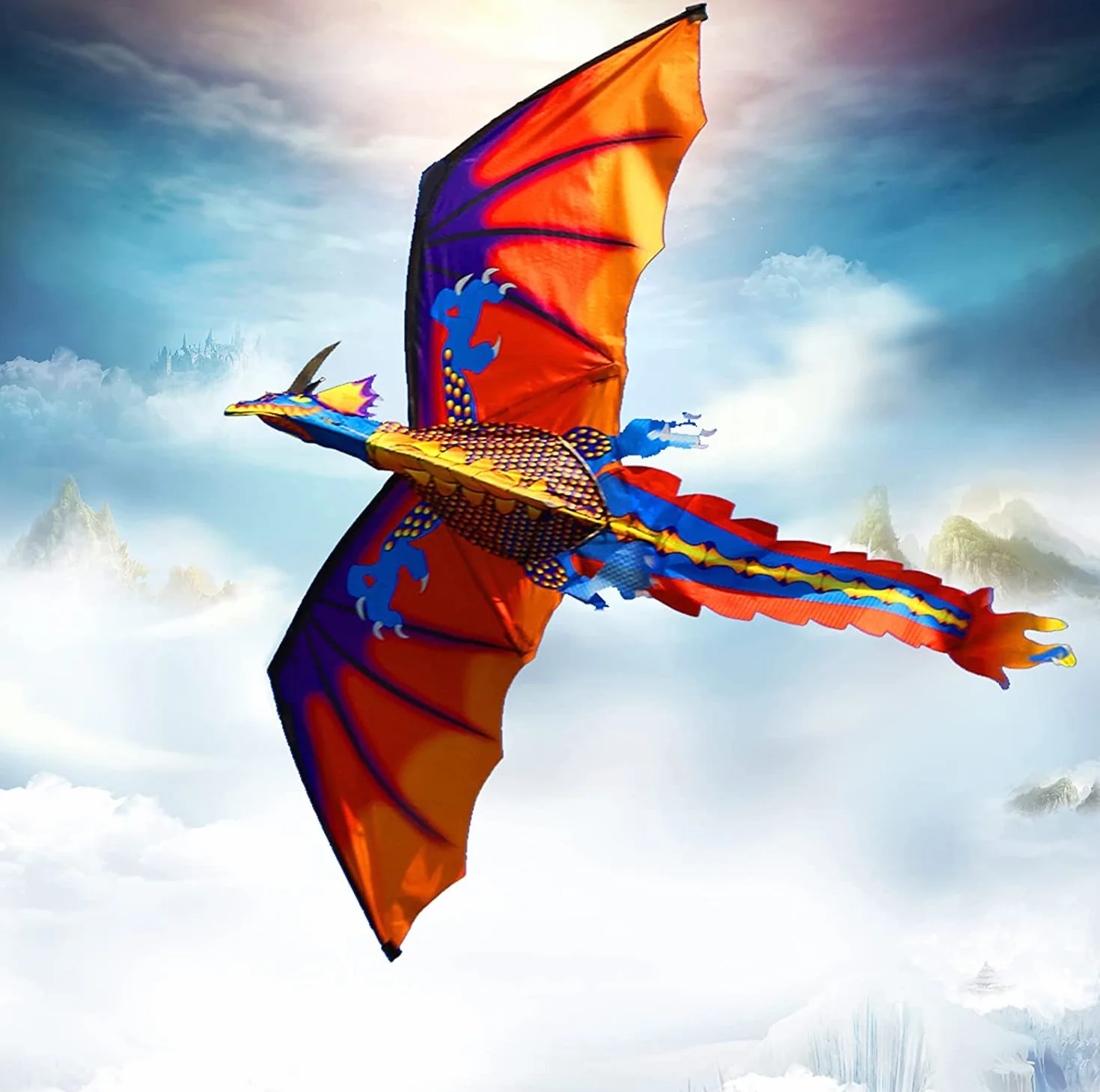 Cerf-Volant Dragon pour Enfants et Adultes, Facile à Voler, Tissus Exquis, Jeux de Plein Air