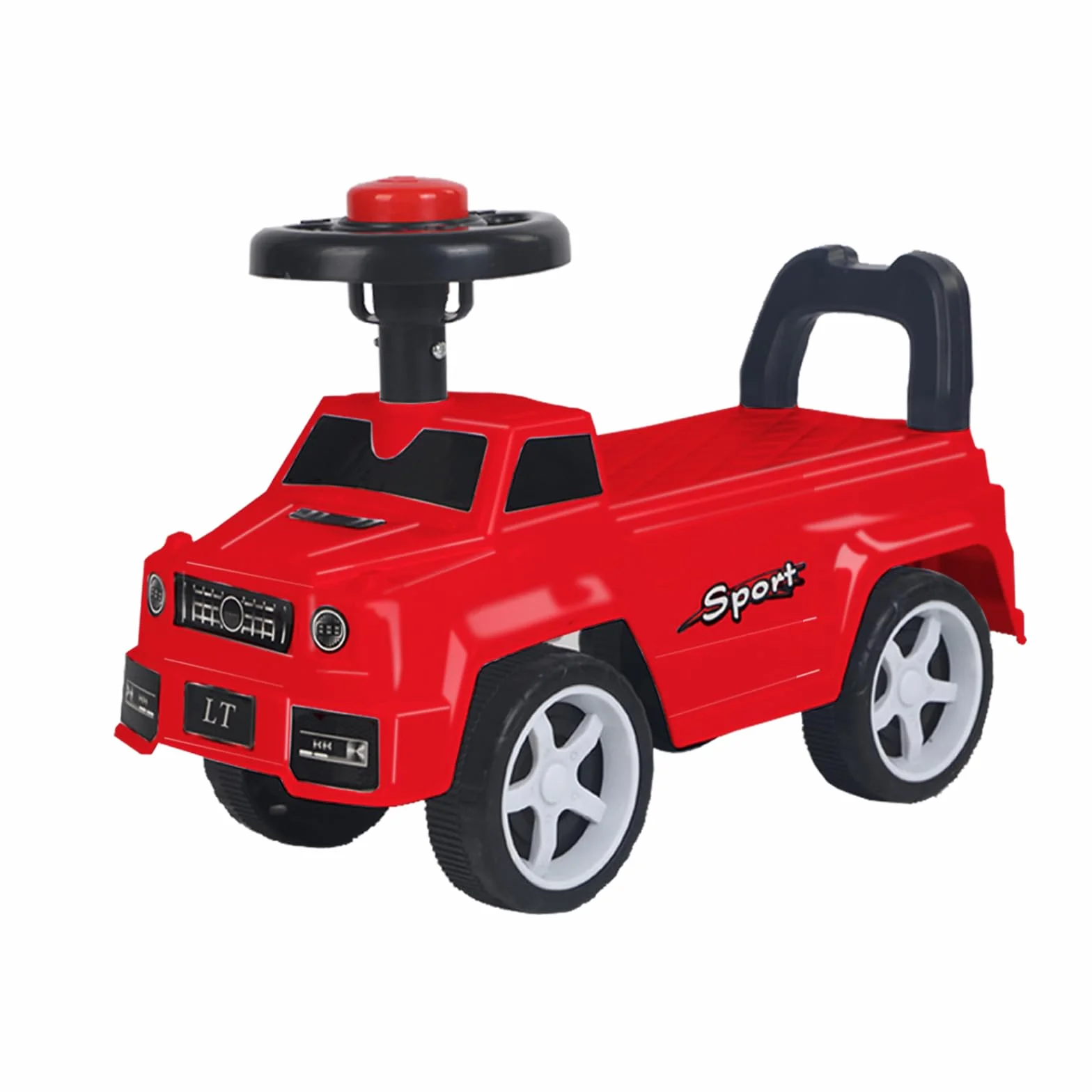 Poussette pour Enfants à partir de 2 Ans, Jouet à Monter Assis, Rangement sous le Siège, Camion Porteur, 48 x 22 x 34 cm - Rouge