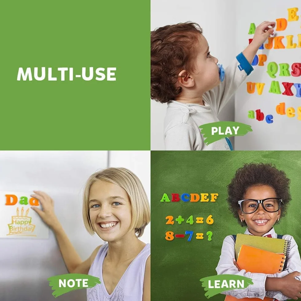 Magnétiques Lettres et Chiffres 108 Pcs Alphabet Aimants de Frigo Jouet éducatif Apprentissage Préscolaire