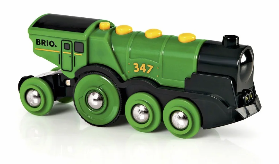 BRIO World 33593 Locomotive Verte Puissante À Piles Train Électrique Jouet pour Garçons Filles Dès 3 Ans