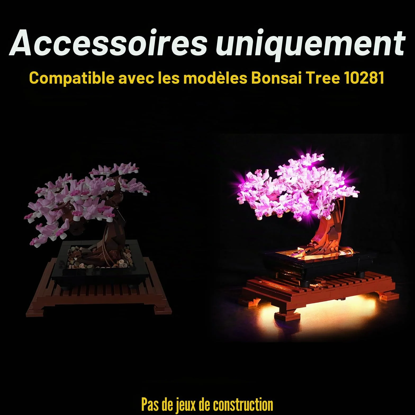 Kit d'éclairage LED BrickBling pour arbre Lego Bonsaï 10281, collection botanique