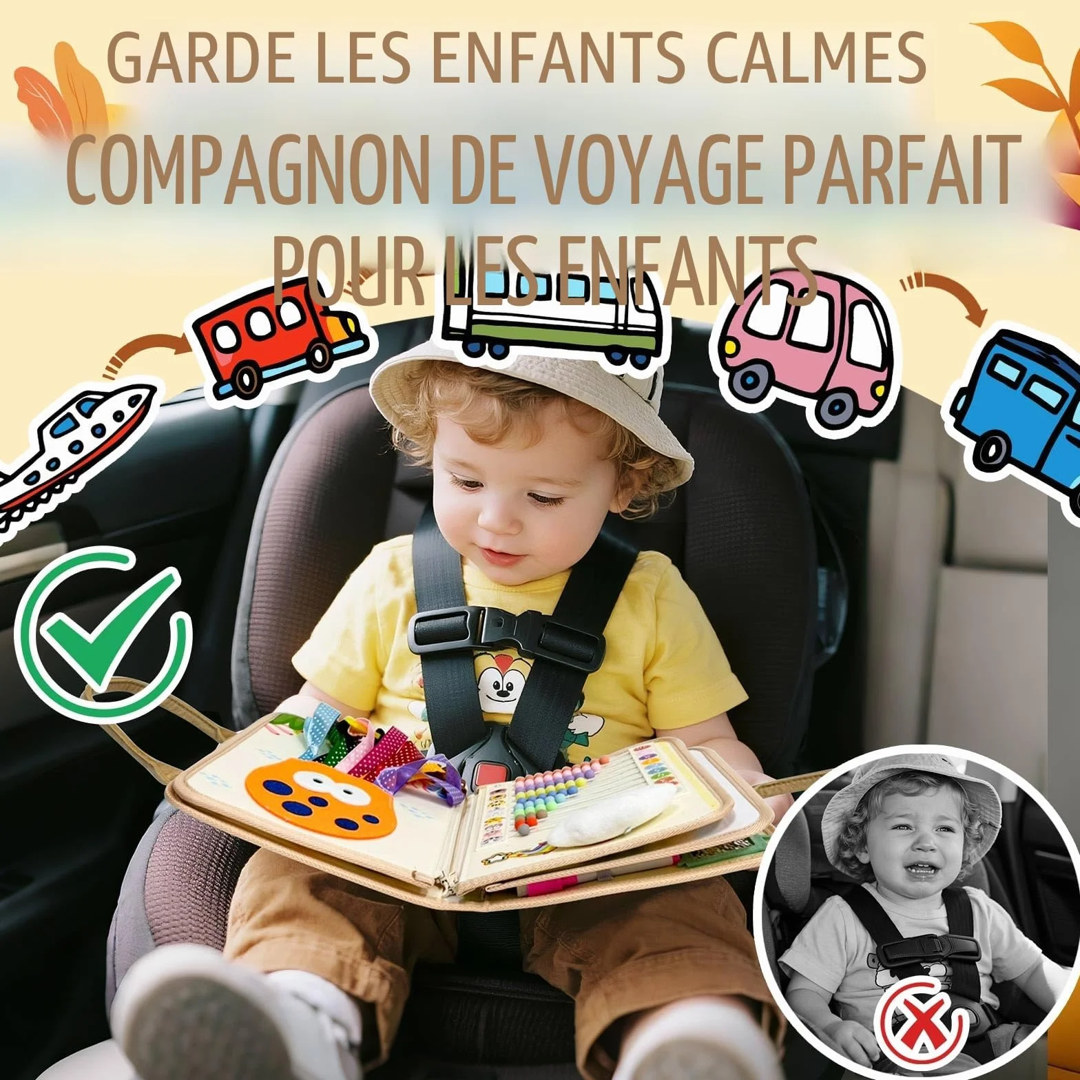 Busy Board Montessori Jouet Enfant 2 Ans Jeux Voiture Voyage Livre Bebe Cadeau Fille
