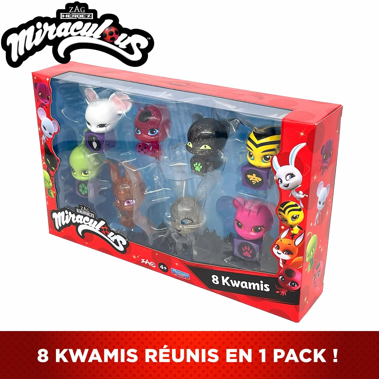 BANDAI Miraculous Ladybug Coffret 8 Figurines Kwamis Mini Personnages à Collectionner Jouet Enfant dès 4 Ans