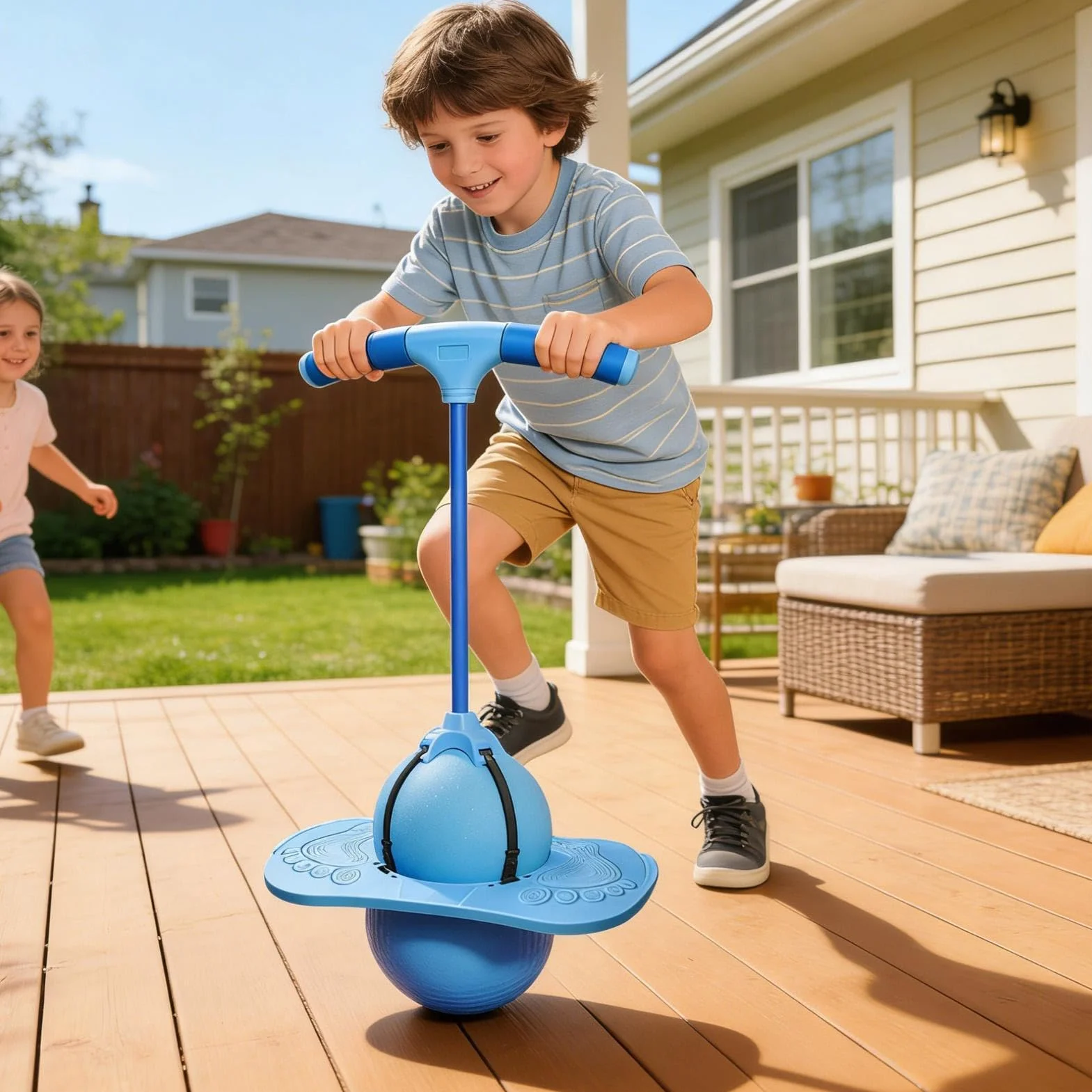 Ballon sauteur pour enfants et adultes avec poignée extérieur entraînement intérieur maternelle