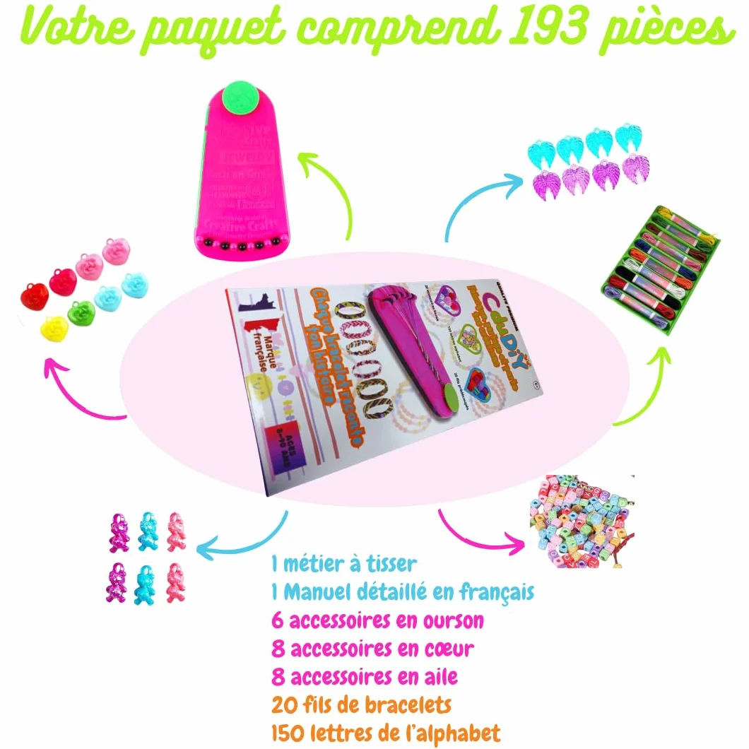 Kit Bracelet Bresilien d'Amitié DIY avec Notice Français – Cadeau Fille 8-16 Ans – Loisirs Créatifs Enfants Adultes
