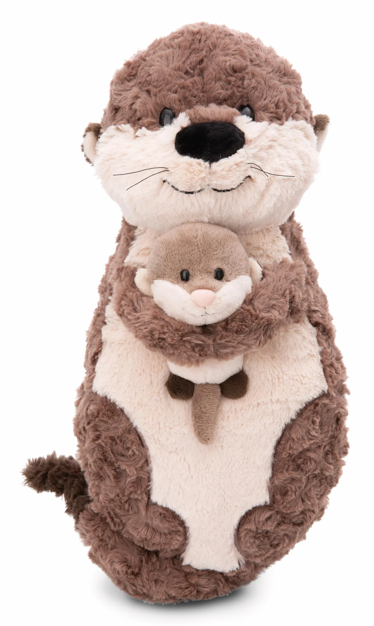 Coussin Loutre Thure Oda & Odalina 40x20cm Gris - Oreiller en Peluche Doux et Durable pour Enfants