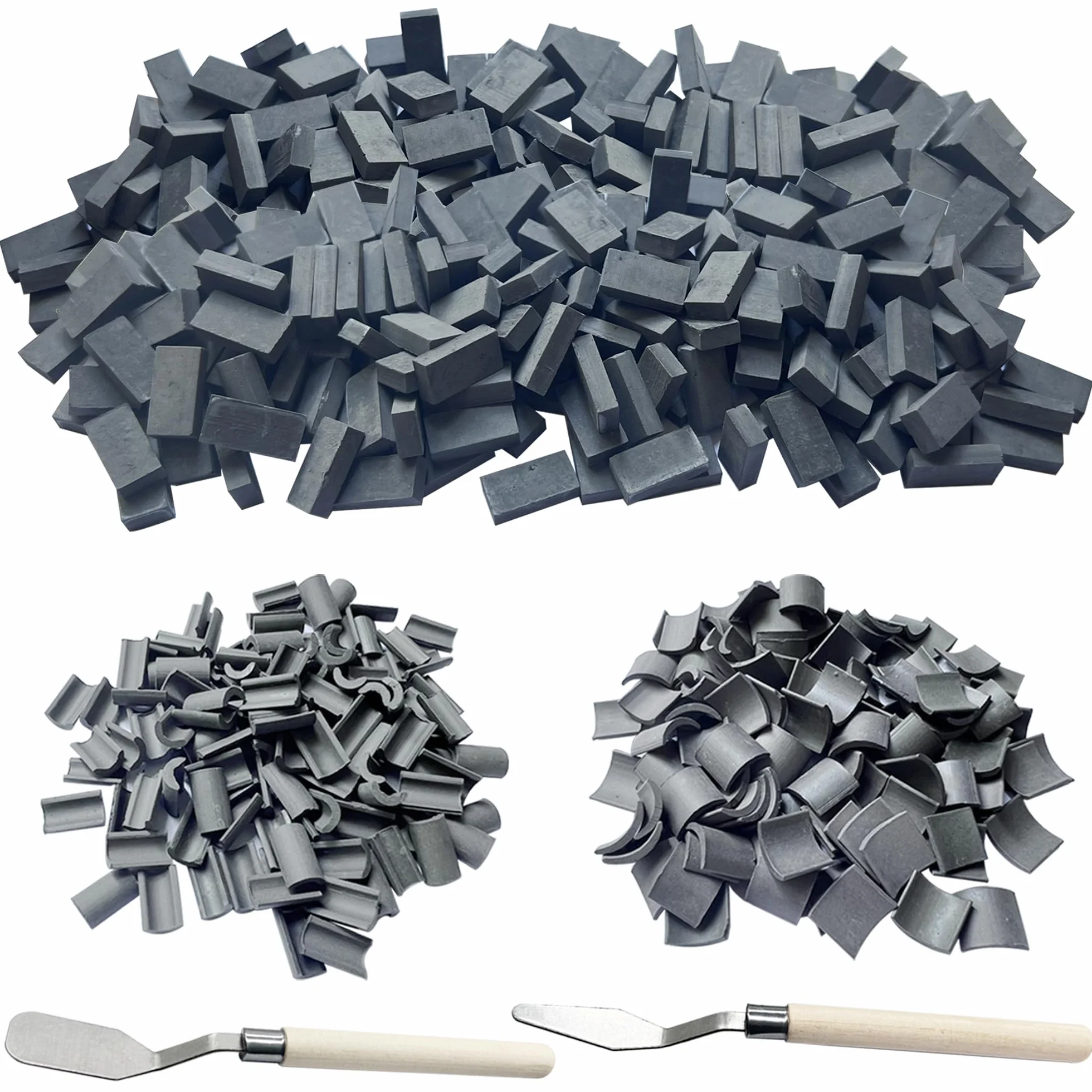 Woohome 542 PCS Tuiles Miniatures Mini Briques Gris pour DIY Fairy Garden Dollhouse Decor