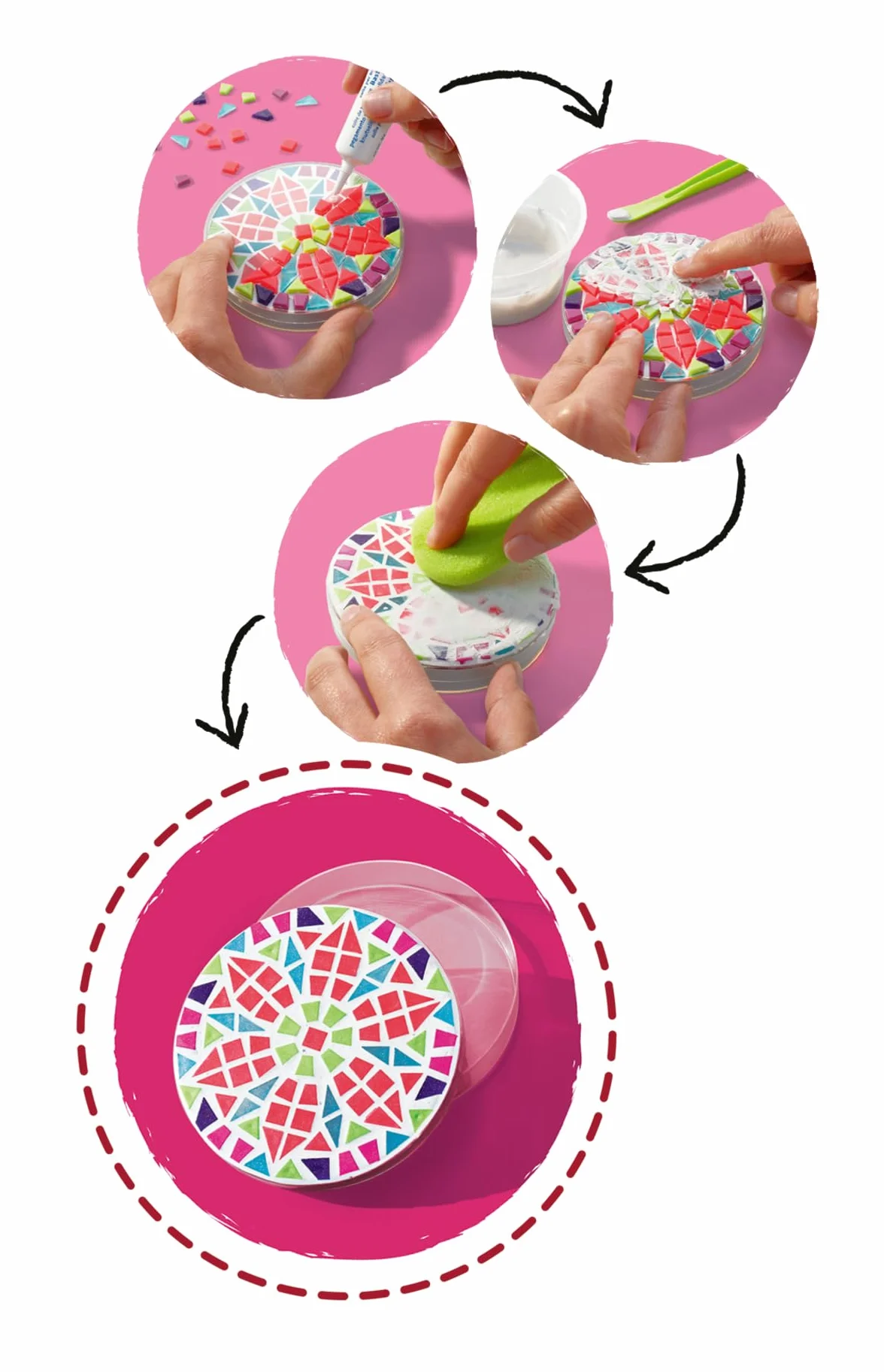 Ravensburger Be Creative Mosaïque Maxi 3 Objets à réaliser Décoration Loisir créatif Dès 8 Ans