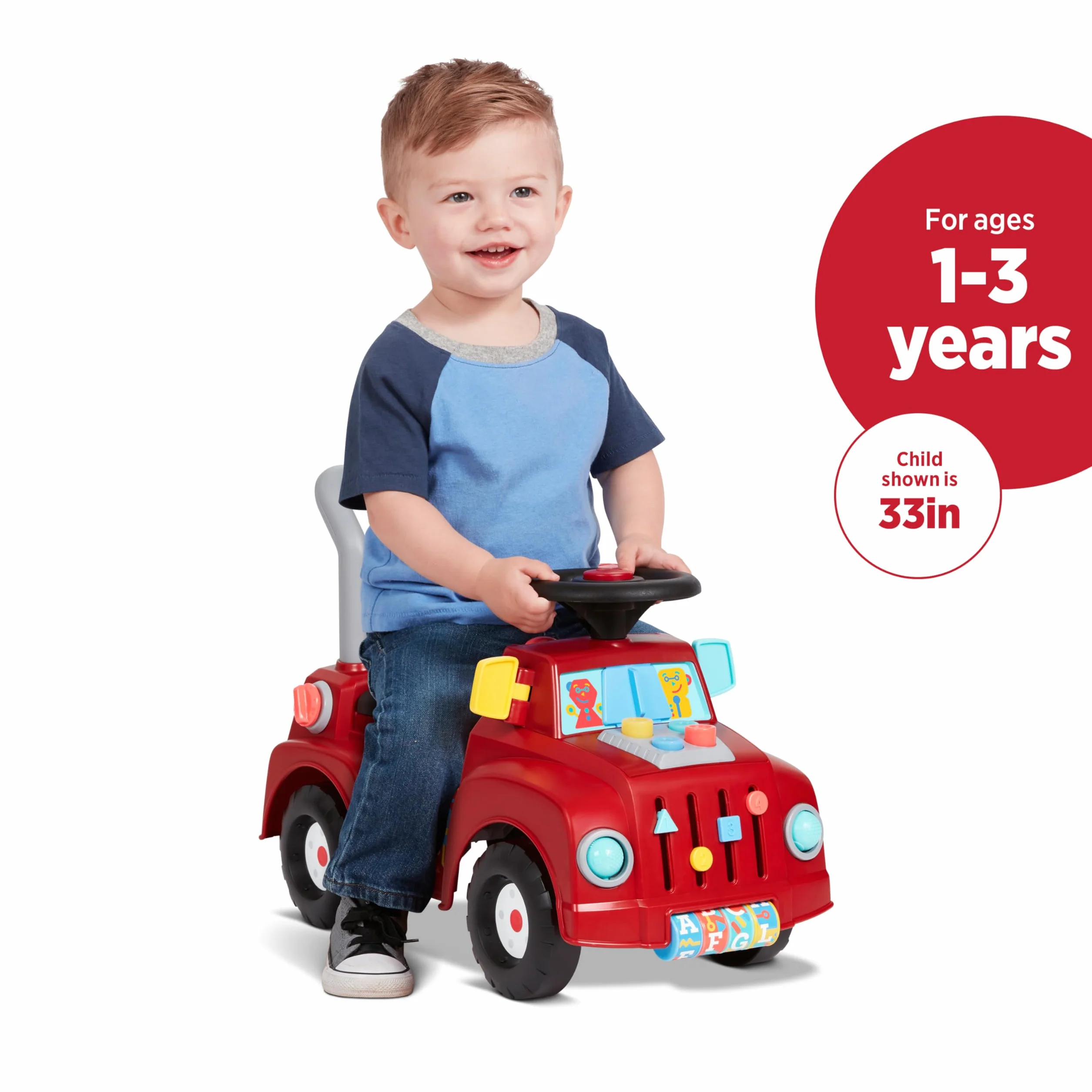 Radio Flyer Camion de Bricolage avec Lumières et Sons, Jouet à Monter pour Tout-Petits 1-3 Ans, Rouge