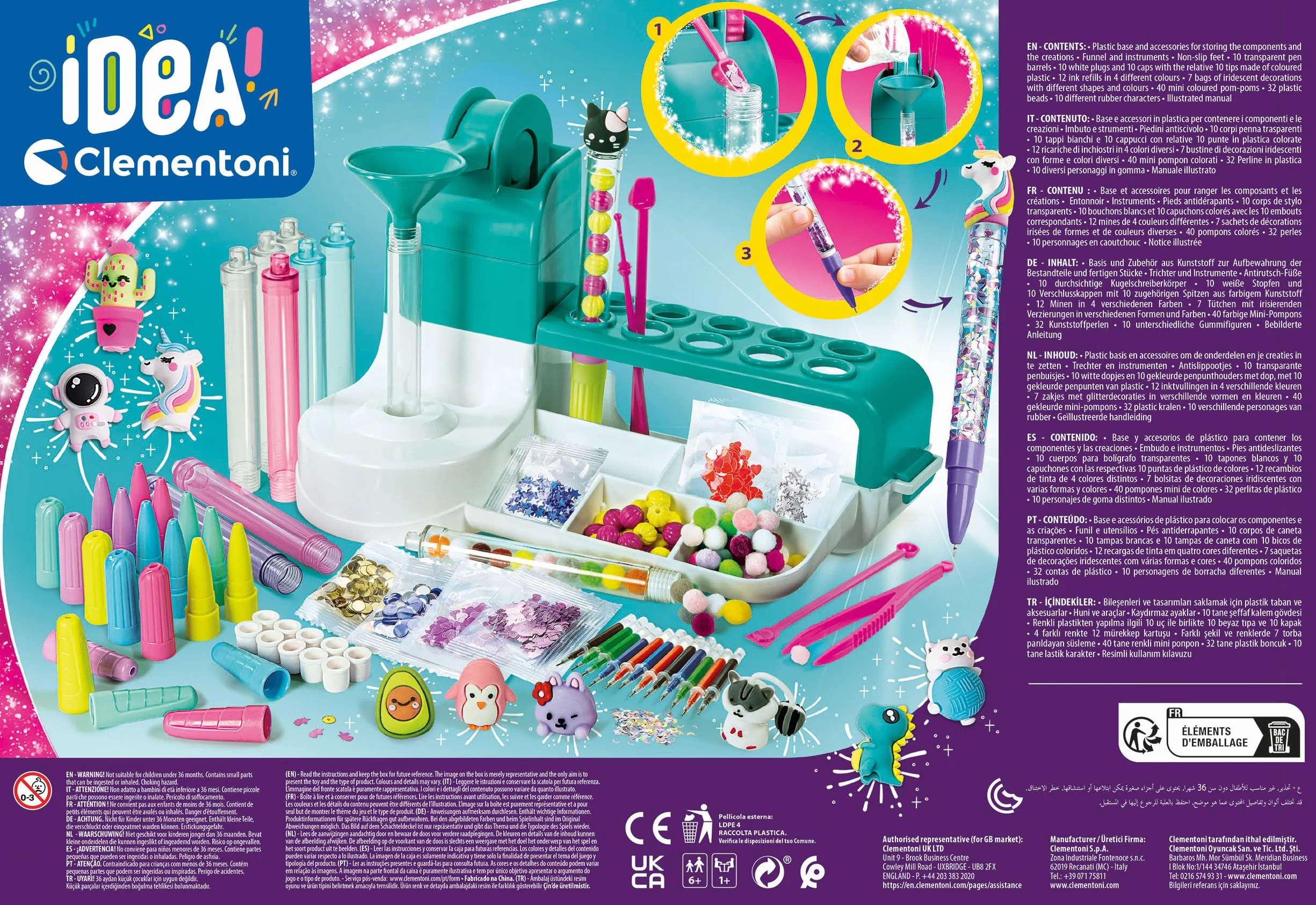 Clementoni Pen Creator Studio Kit de Fabrication de Stylos Personnalisé pour Enfants, Arts et Travaux Manuels, 6 Ans+
