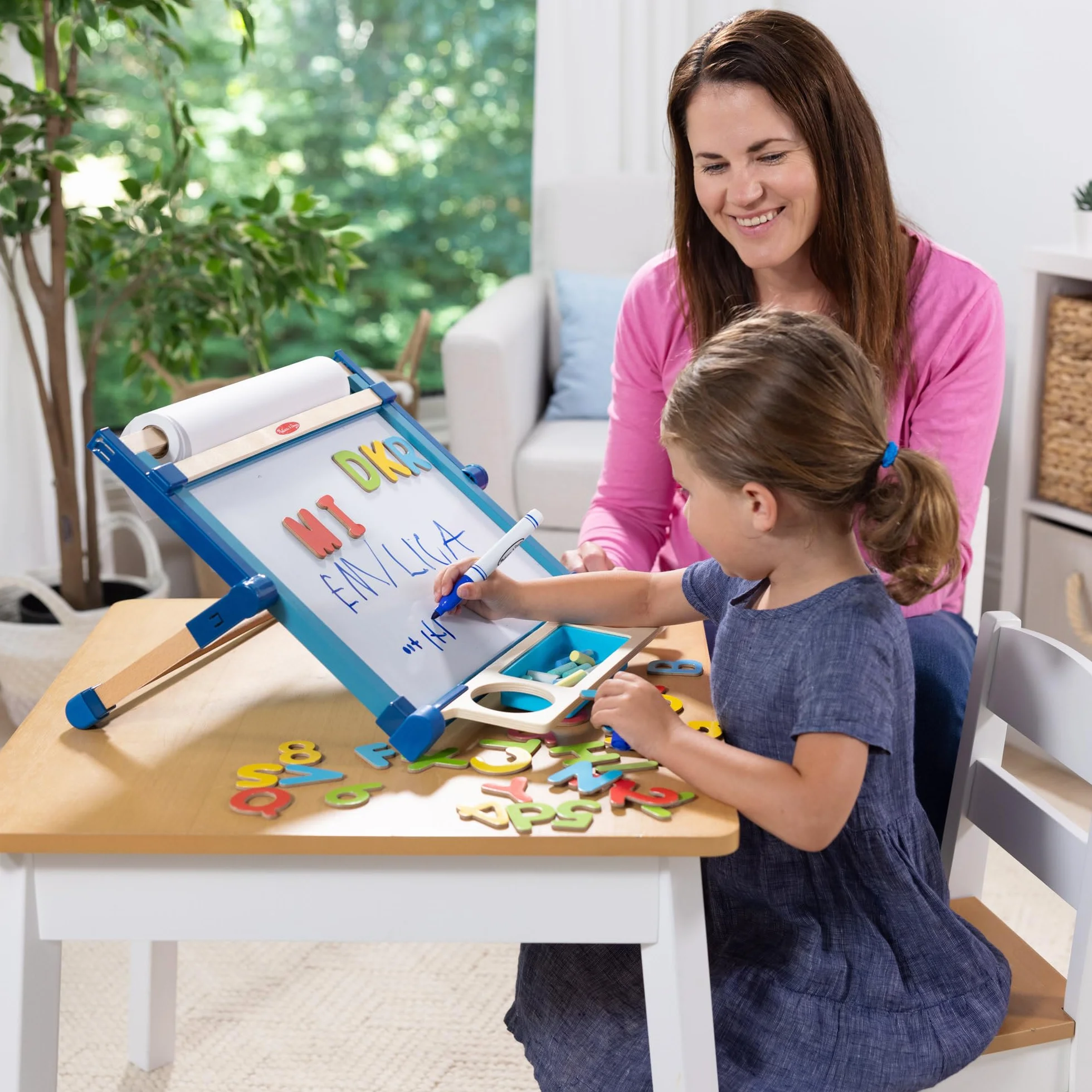 Melissa & Doug - Tableau Magnétique Effaçable - Jouet en Bois - Activité Manuelle Enfant - Loisir Créatif - Jouet D'Activité, De Développement, Apprentissage - Cadeau Enfant 3 Ans Et + -