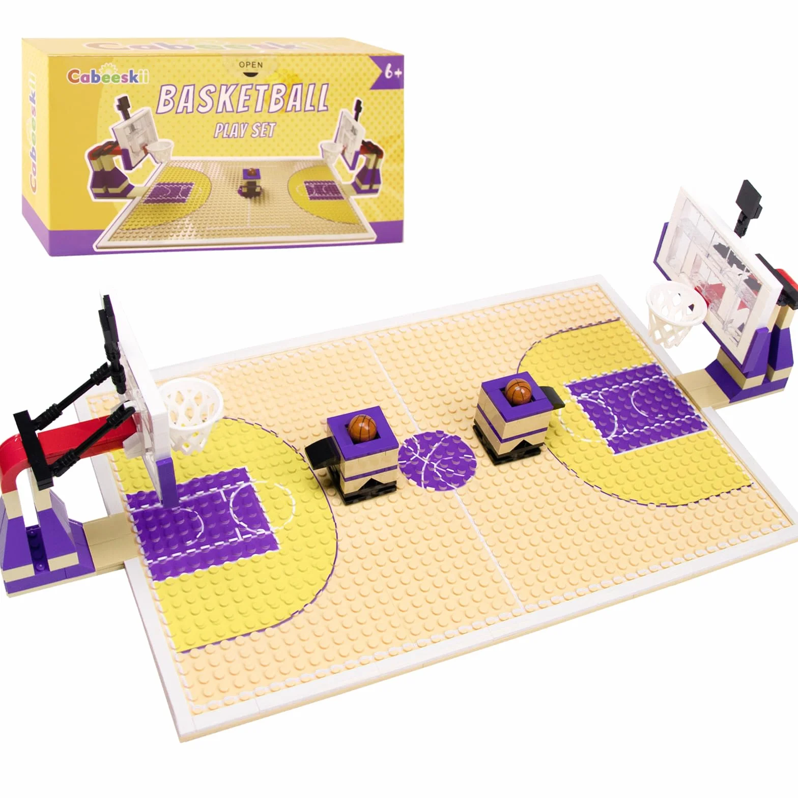 Kit de jeu de basket-ball avec 2 supports, plaques de base et ballon