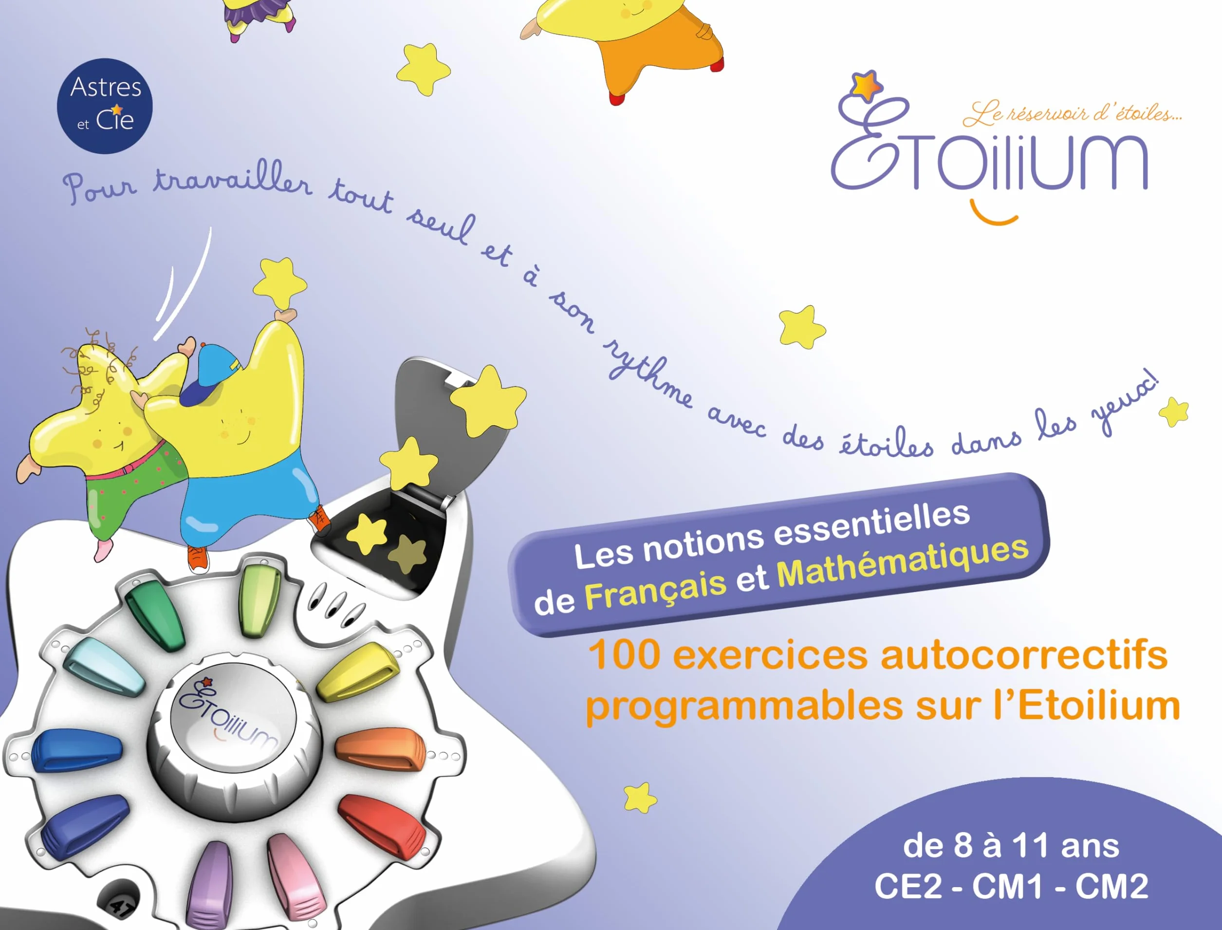 ETOILIUM Chevalet Français Mathématiques 100 fiches autocorrectives CE2 CM1 CM2 8-11 Ans
