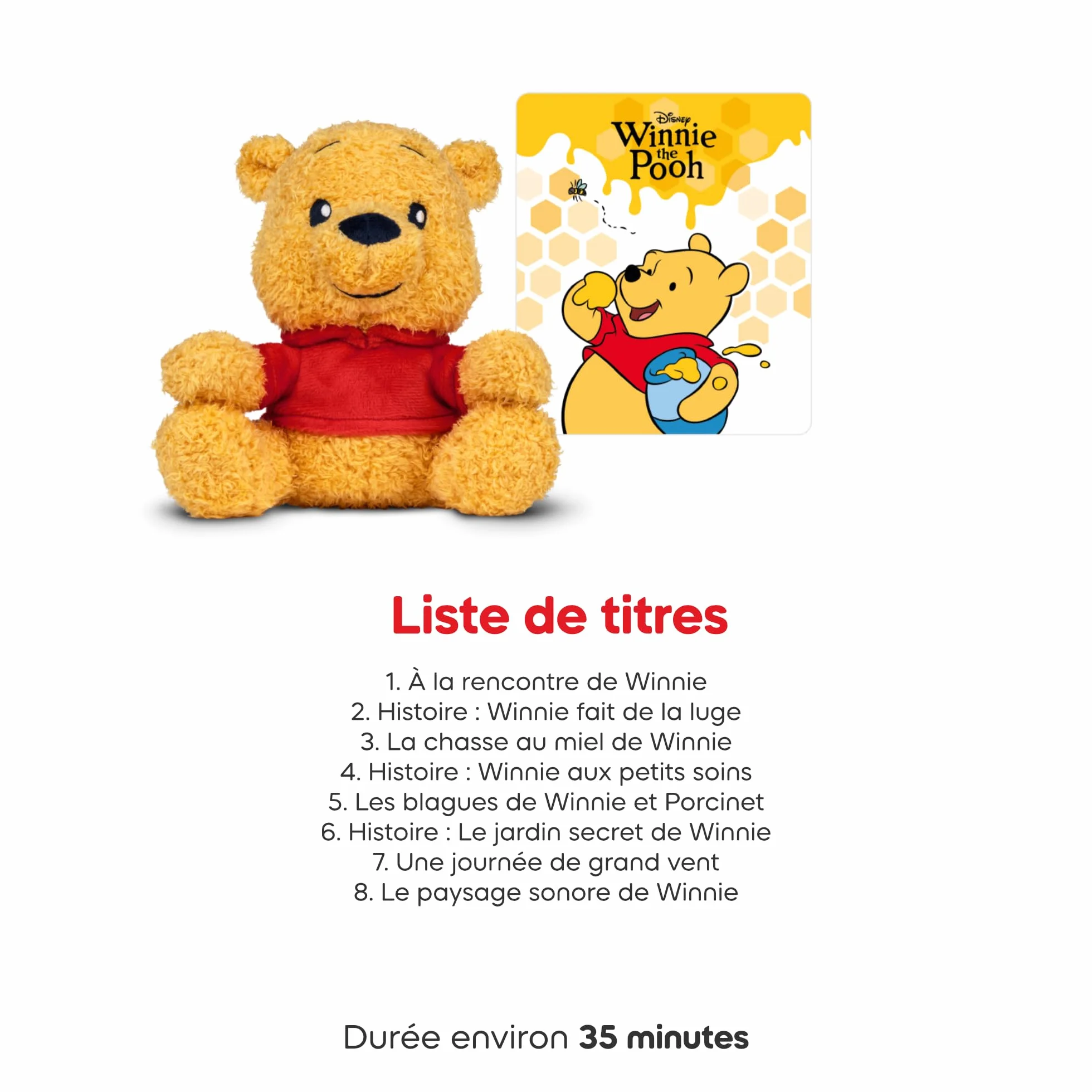 tonies Câlin Disney Winnie l'ourson Peluche Audio Toniebox 3 Ans et Plus