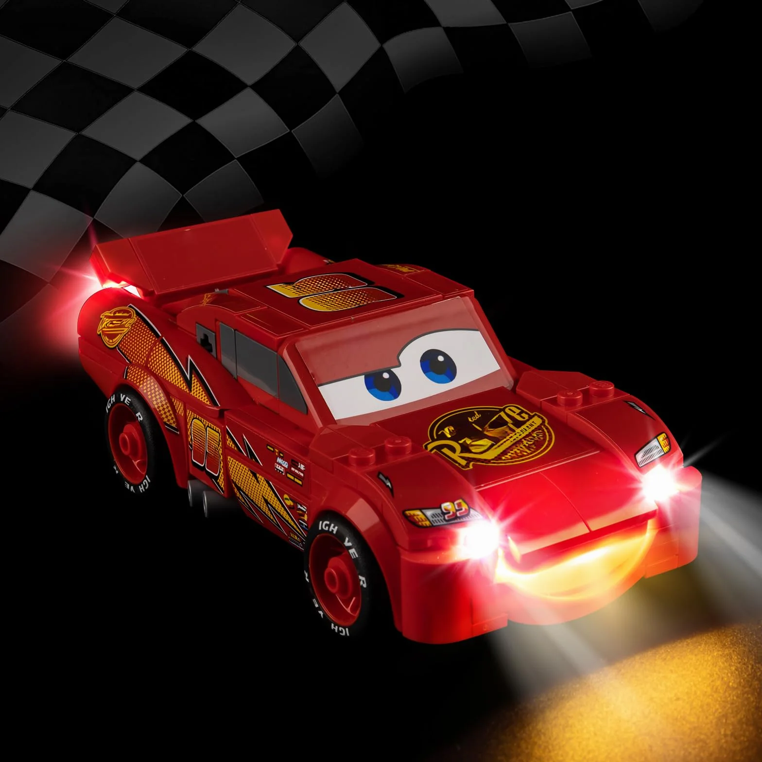 Kit d'éclairage LED Compatible Lego Speed Champions Flash McQueen 77255 Blocs de Construction
